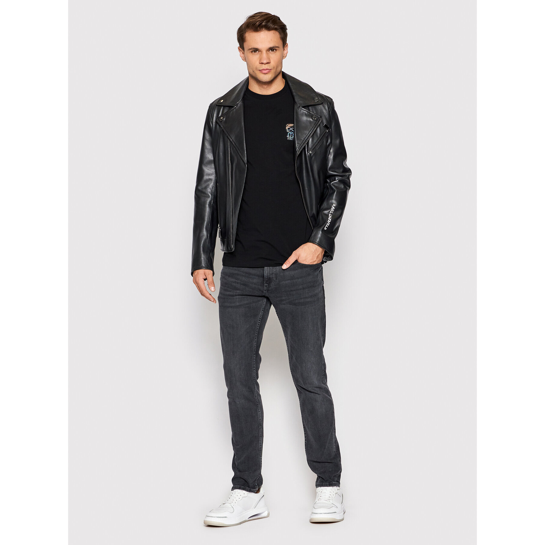 KARL LAGERFELD Tričko 755083 523221 Čierna Regular Fit - Pepit.sk