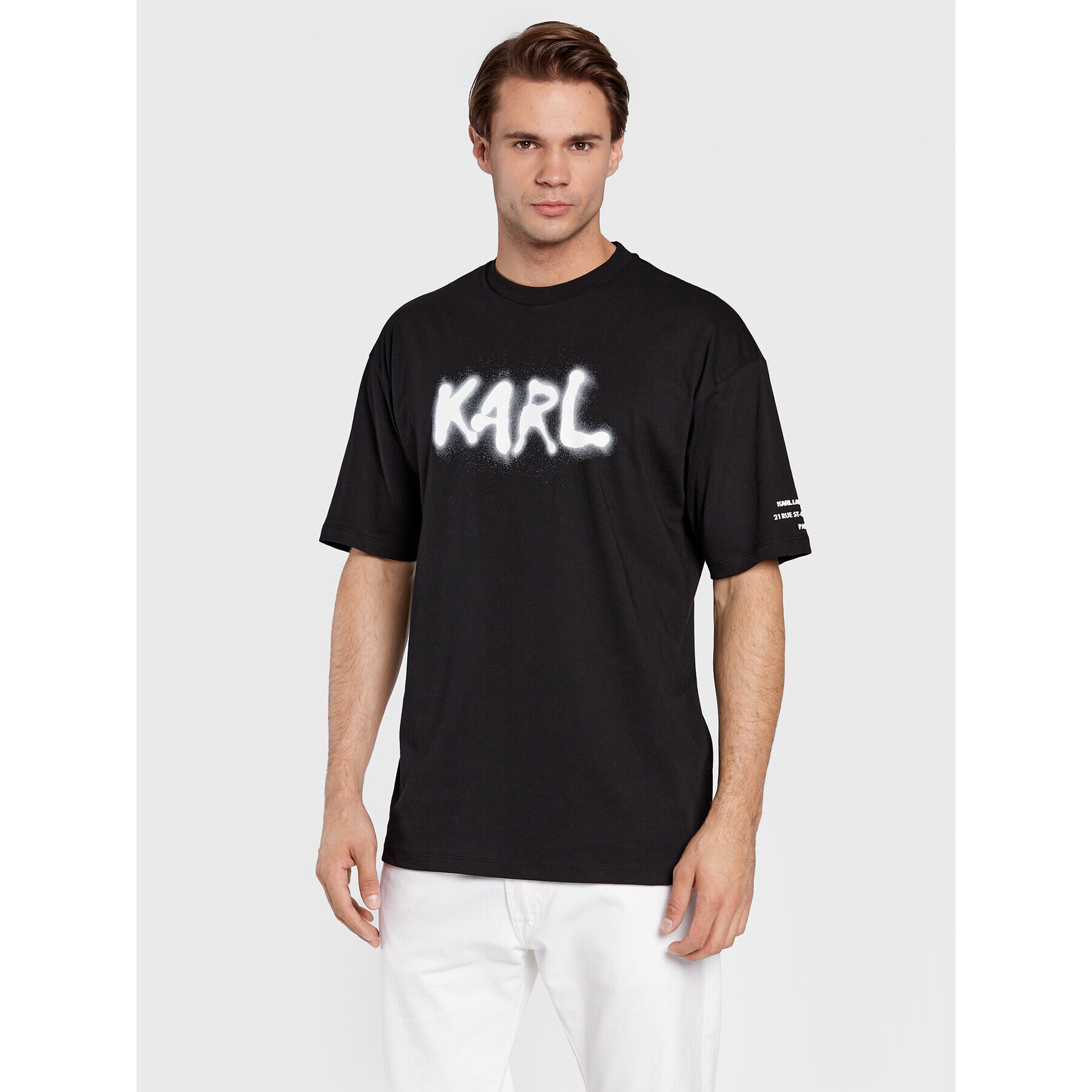 KARL LAGERFELD Tričko 755244 524224 Čierna Regular Fit - Pepit.sk