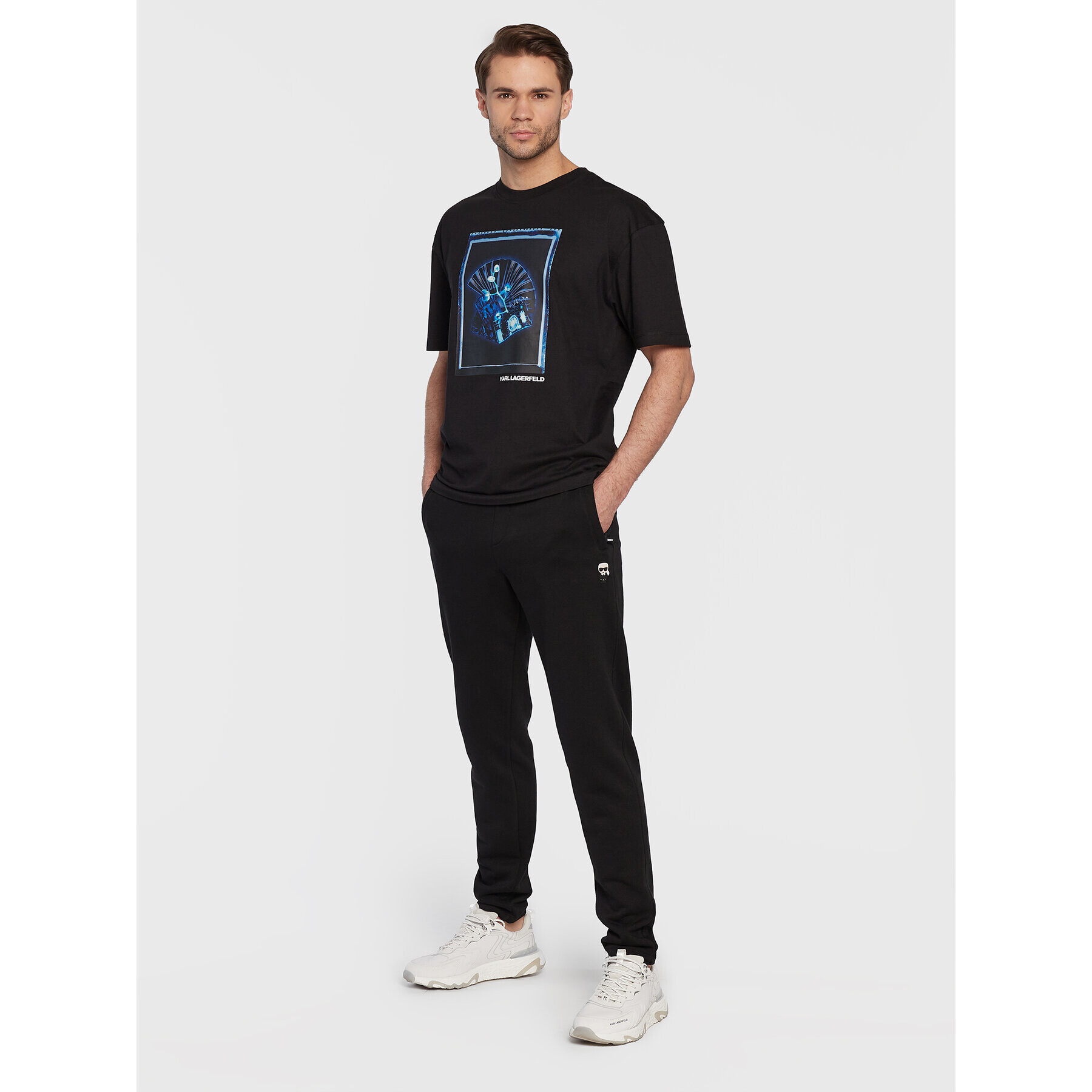 KARL LAGERFELD Tričko 755263 524241 Čierna Regular Fit - Pepit.sk