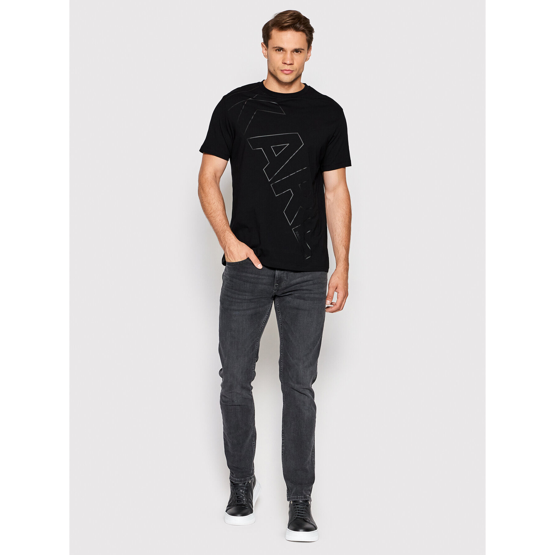 KARL LAGERFELD Tričko 755401 523224 Čierna Regular Fit - Pepit.sk