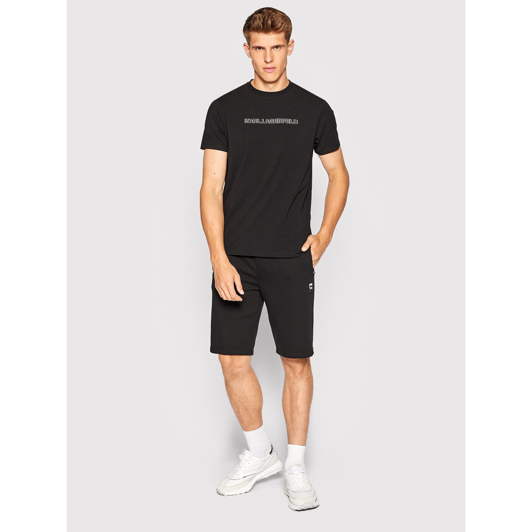 KARL LAGERFELD Tričko 755402 523221 Čierna Regular Fit - Pepit.sk