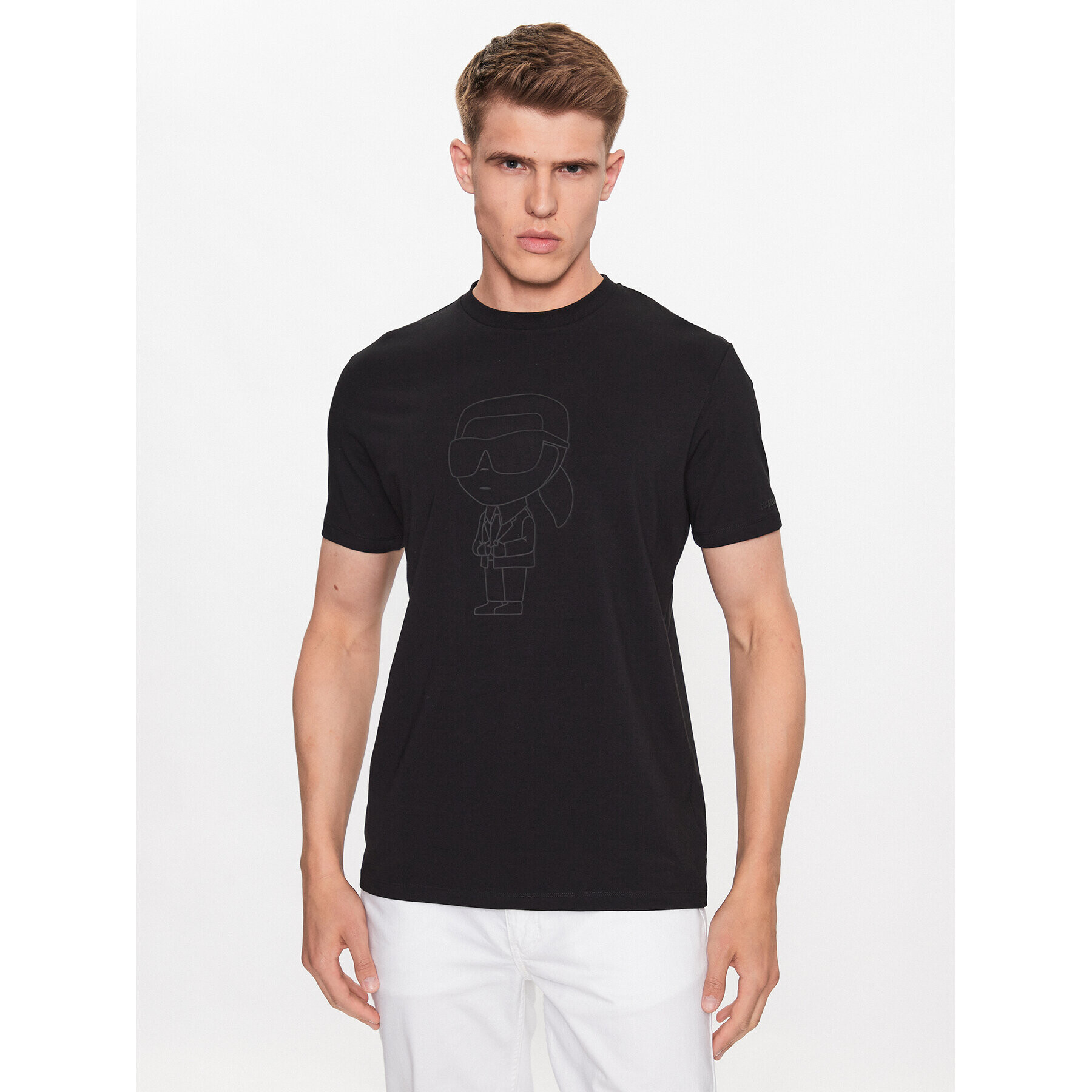 KARL LAGERFELD Tričko 755402 533221 Čierna Regular Fit - Pepit.sk