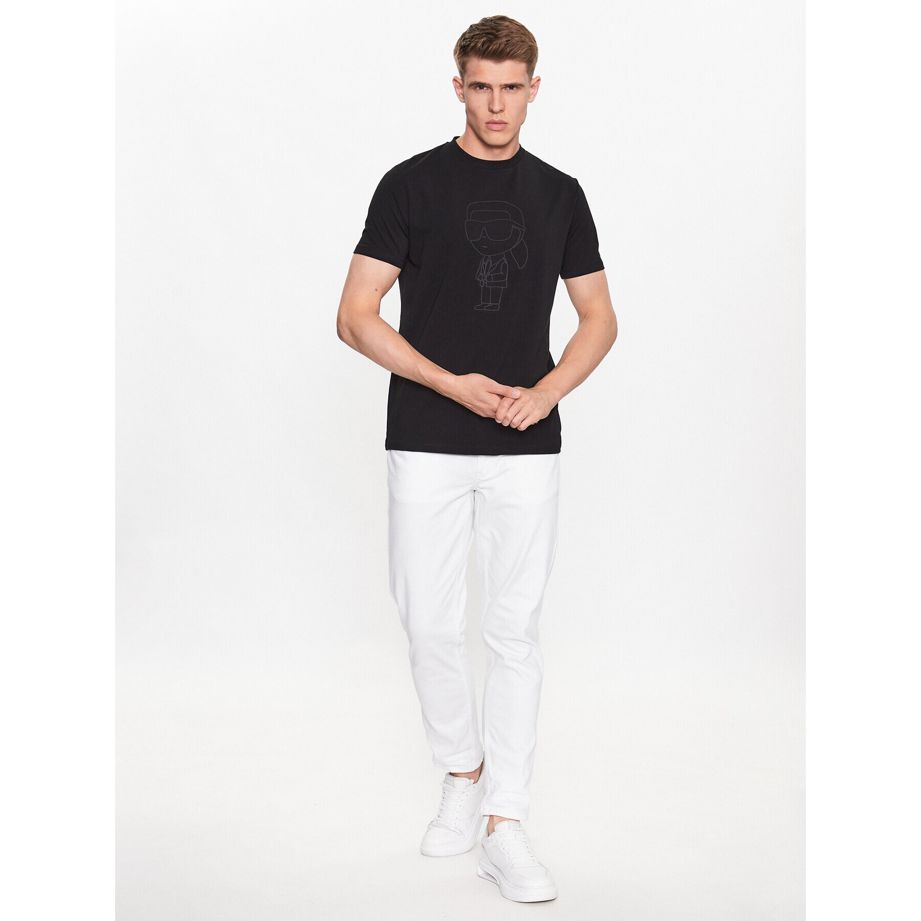 KARL LAGERFELD Tričko 755402 533221 Čierna Regular Fit - Pepit.sk