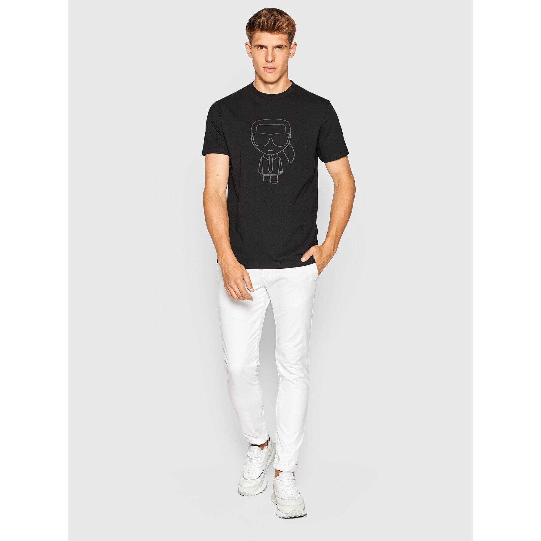 KARL LAGERFELD Tričko 755403 523224 Čierna Regular Fit - Pepit.sk