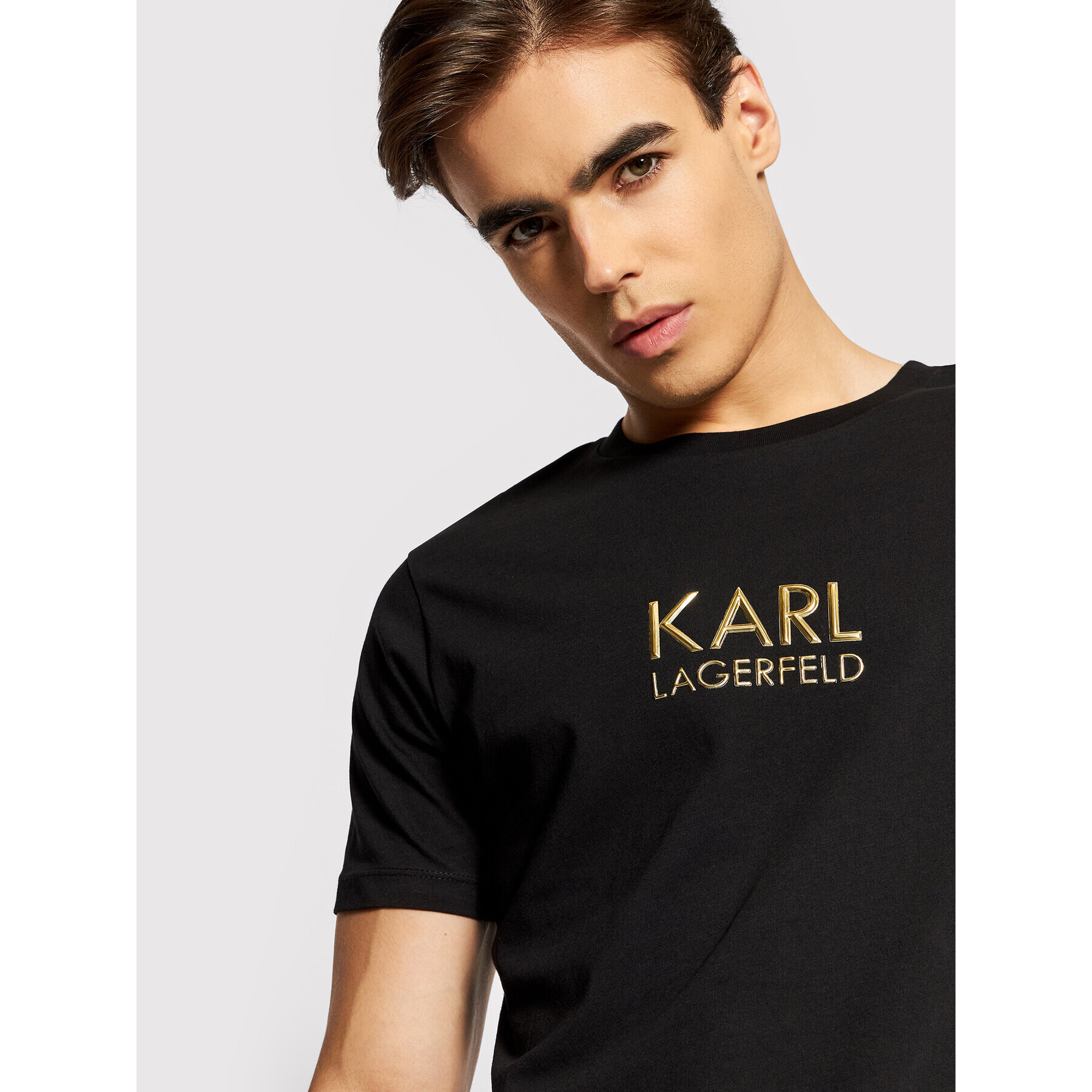 KARL LAGERFELD Tričko Crewneck 755037 512224 Čierna Regular Fit - Pepit.sk