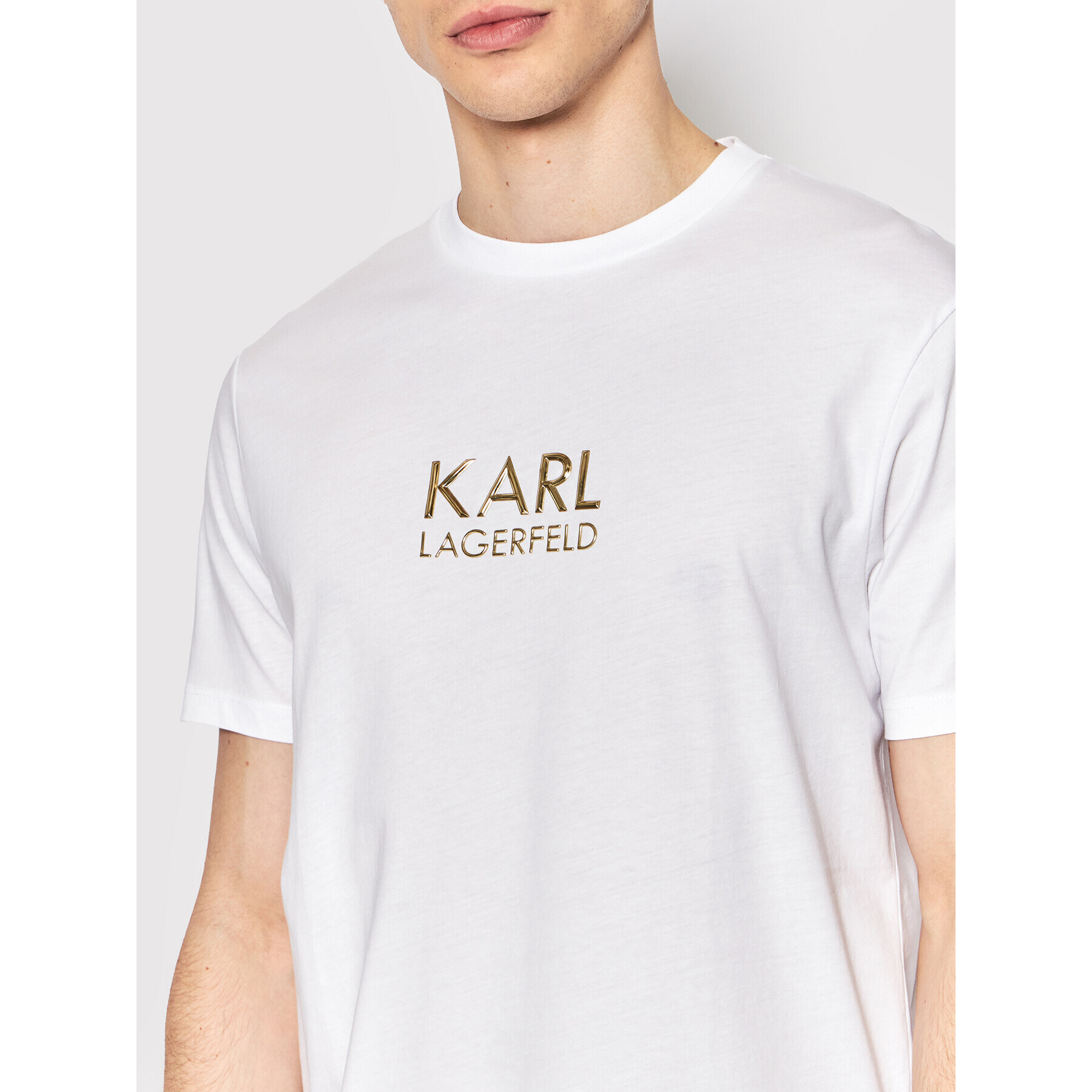 KARL LAGERFELD Tričko Crewneck 755054 521224 Biela Regular Fit - Pepit.sk