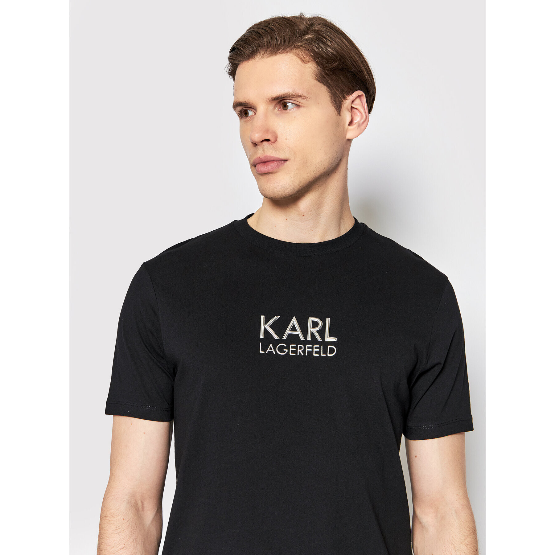 KARL LAGERFELD Tričko Crewneck 755054 521224 Čierna Regular Fit - Pepit.sk