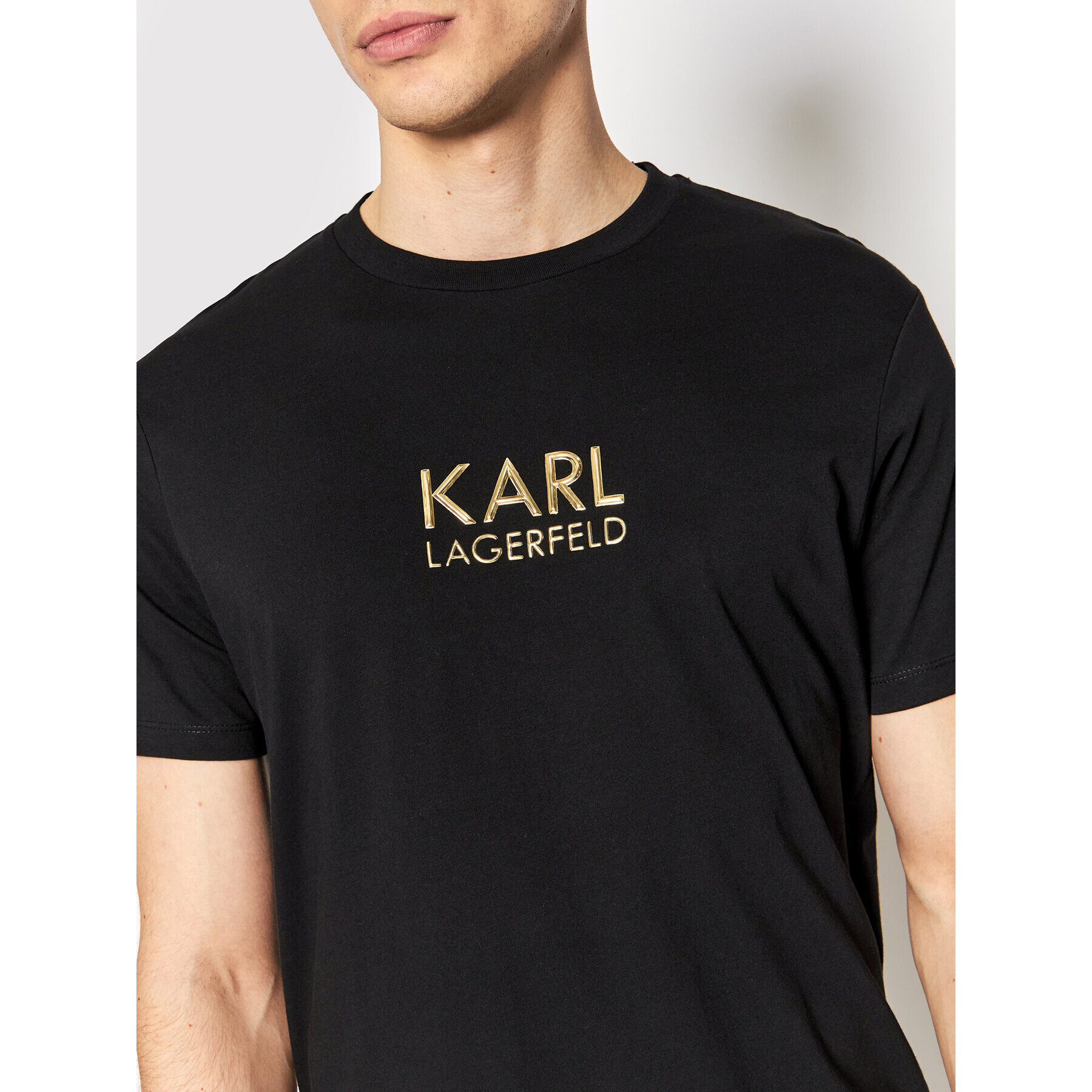 KARL LAGERFELD Tričko Crewneck 755054 521224 Čierna Regular Fit - Pepit.sk