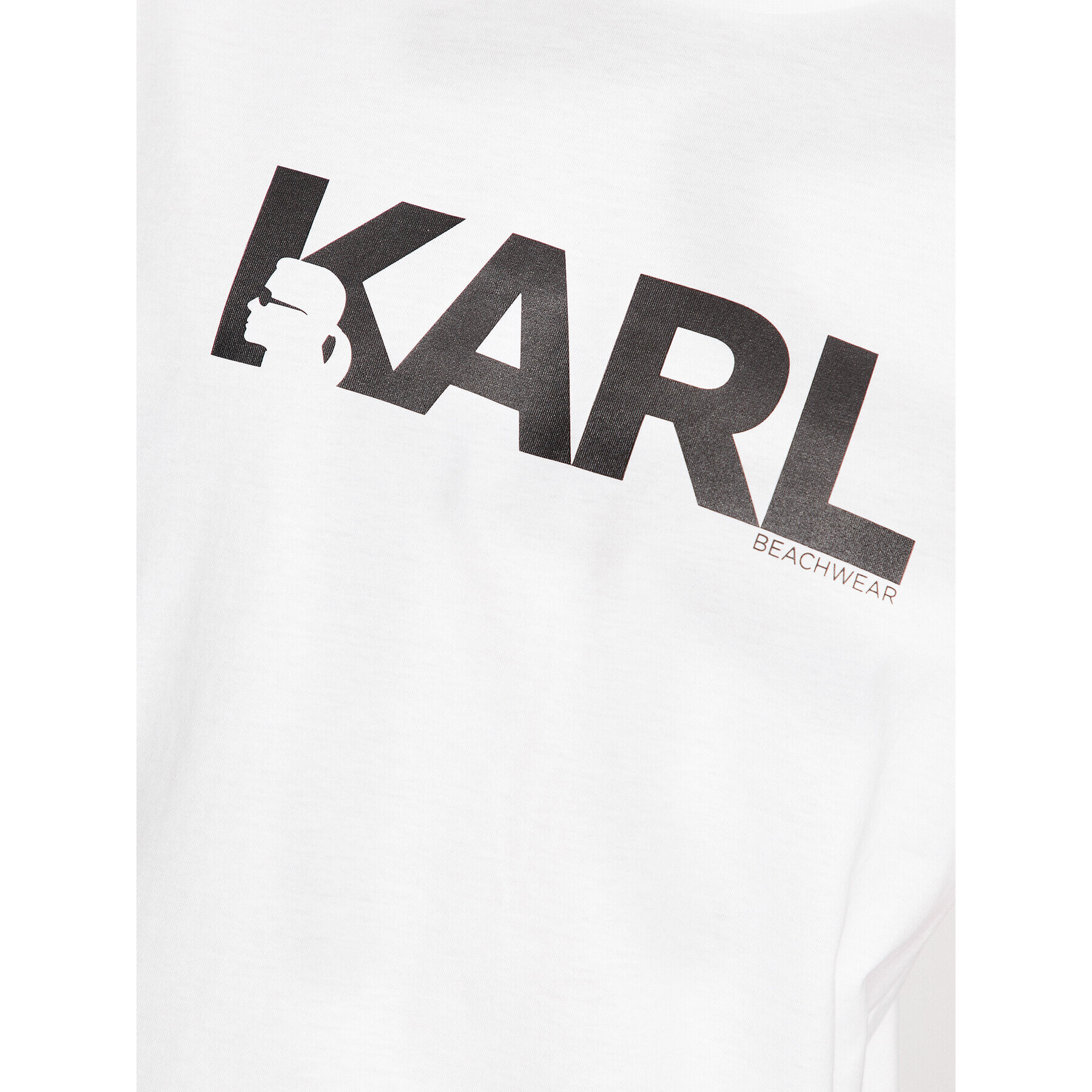 KARL LAGERFELD Tričko Karl Logo Regular T-Shirt 230M2211 Biela Regular Fit - Pepit.sk