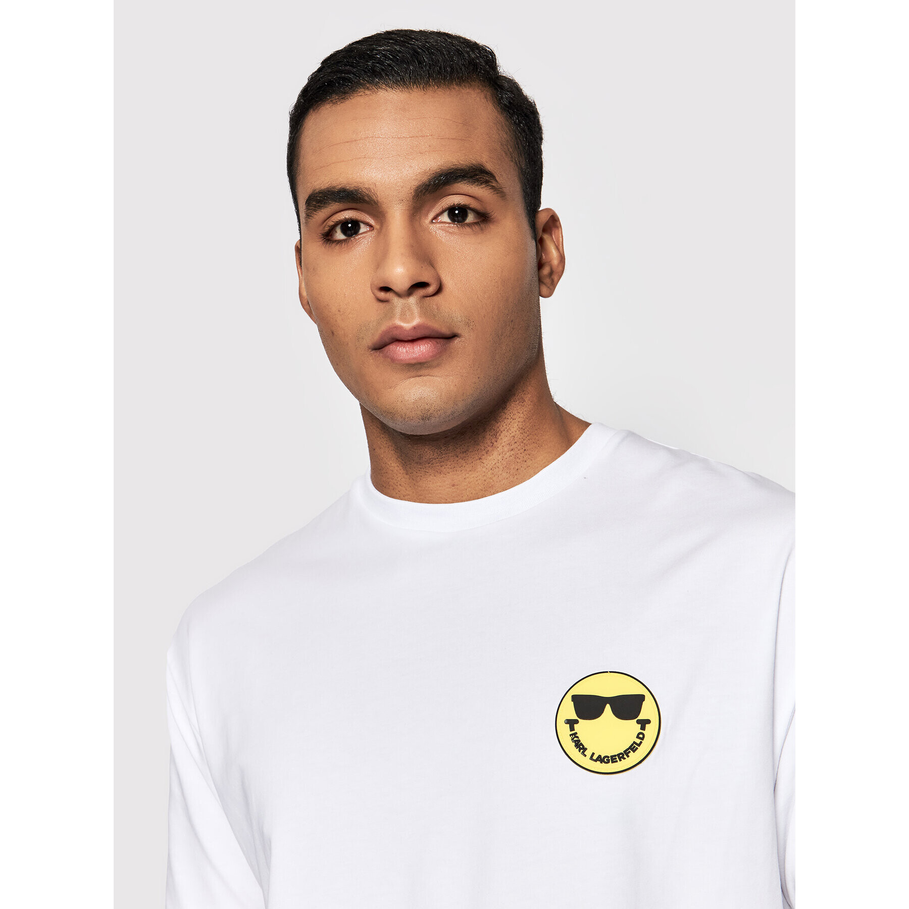 KARL LAGERFELD Tričko SMILEY WORLD 755440 Biela Regular Fit - Pepit.sk