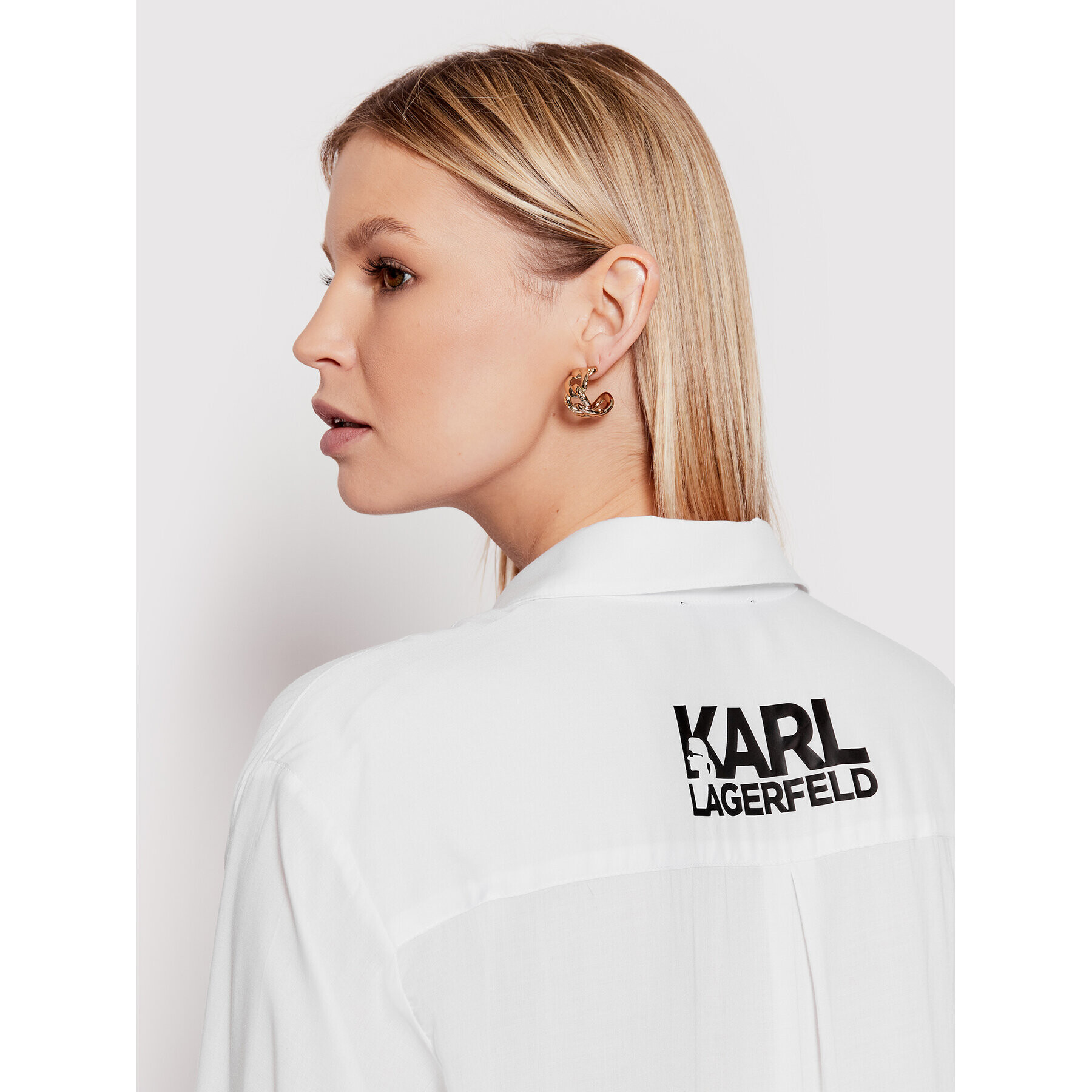 KARL LAGERFELD Tunika Cover Up KL22WCU01 Biela Regular Fit - Pepit.sk