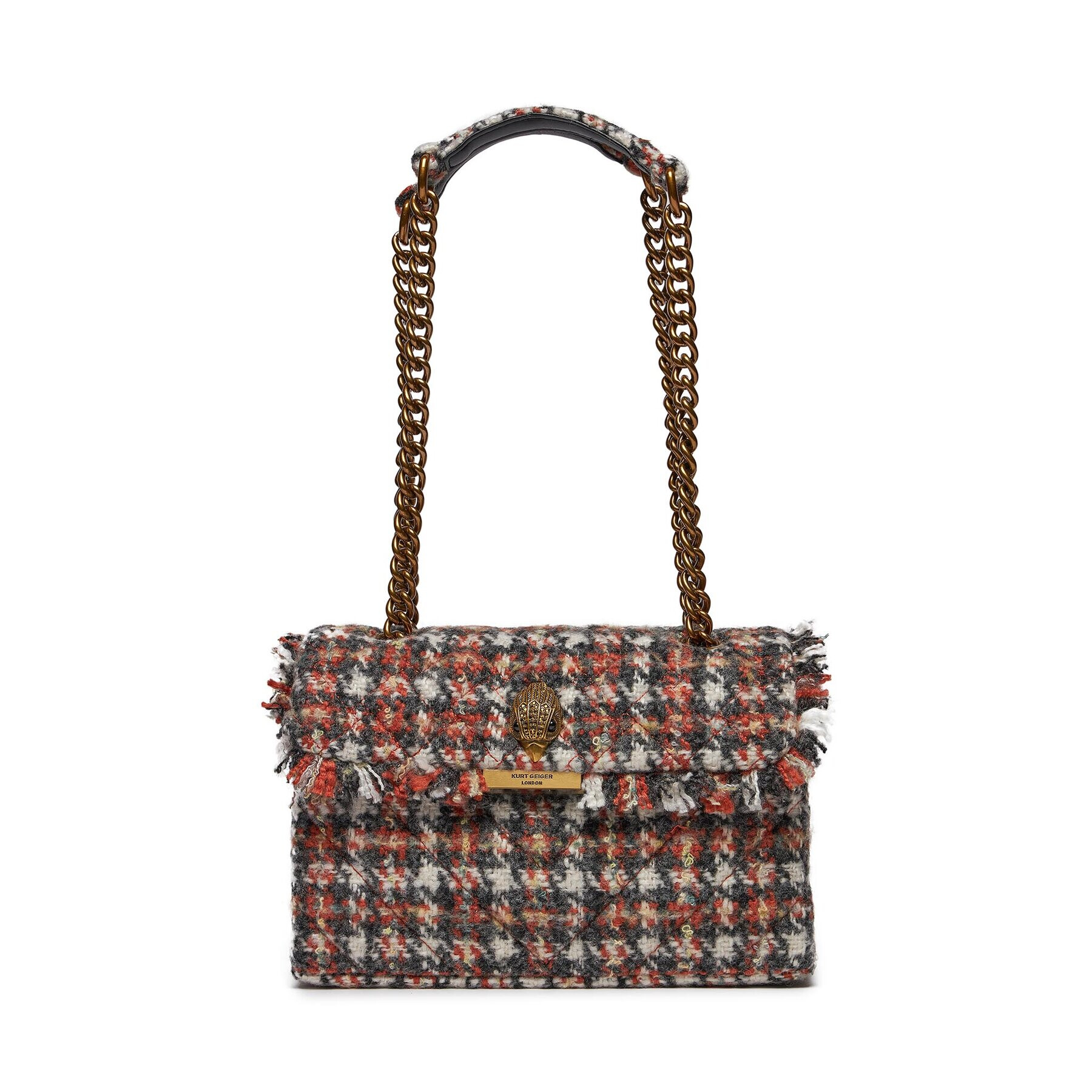 Kurt Geiger Kabelka 690-Tweed Kensington Bag 3614536609 Hnedá - Pepit.sk