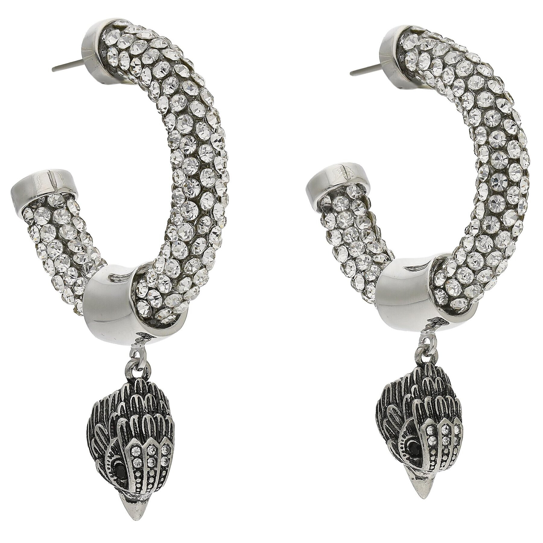 Kurt Geiger Náušnice Crystal Rope Hoops 9628863999 Strieborná - Pepit.sk