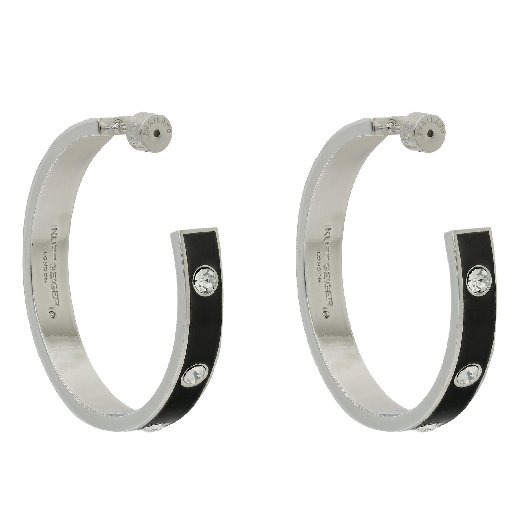 Kurt Geiger Náušnice Enamel Eagle Lg Hoops 9400805429 Čierna - Pepit.sk