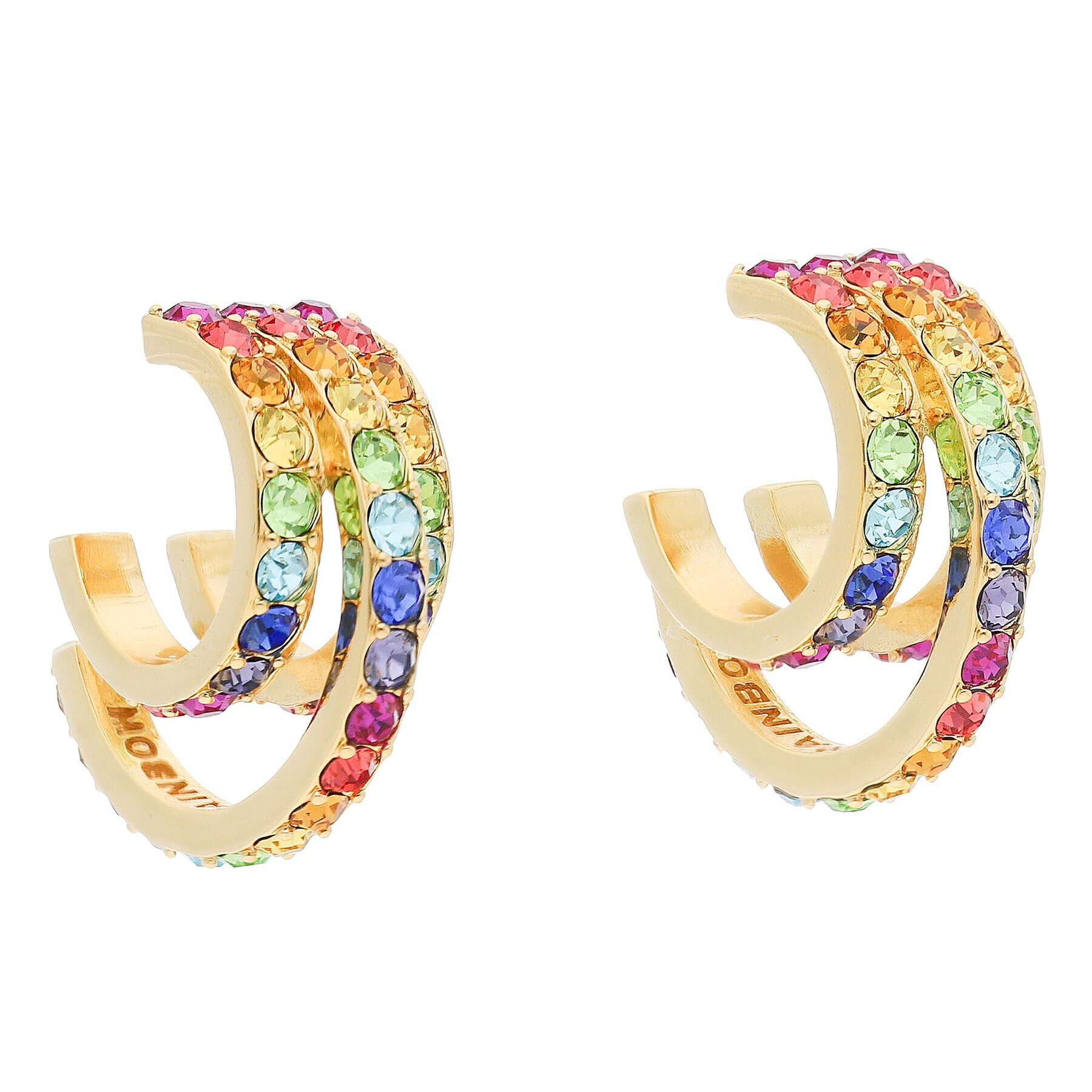 Kurt Geiger Náušnice Rainbow Triple Hoops 8843069429 Zlatá - Pepit.sk