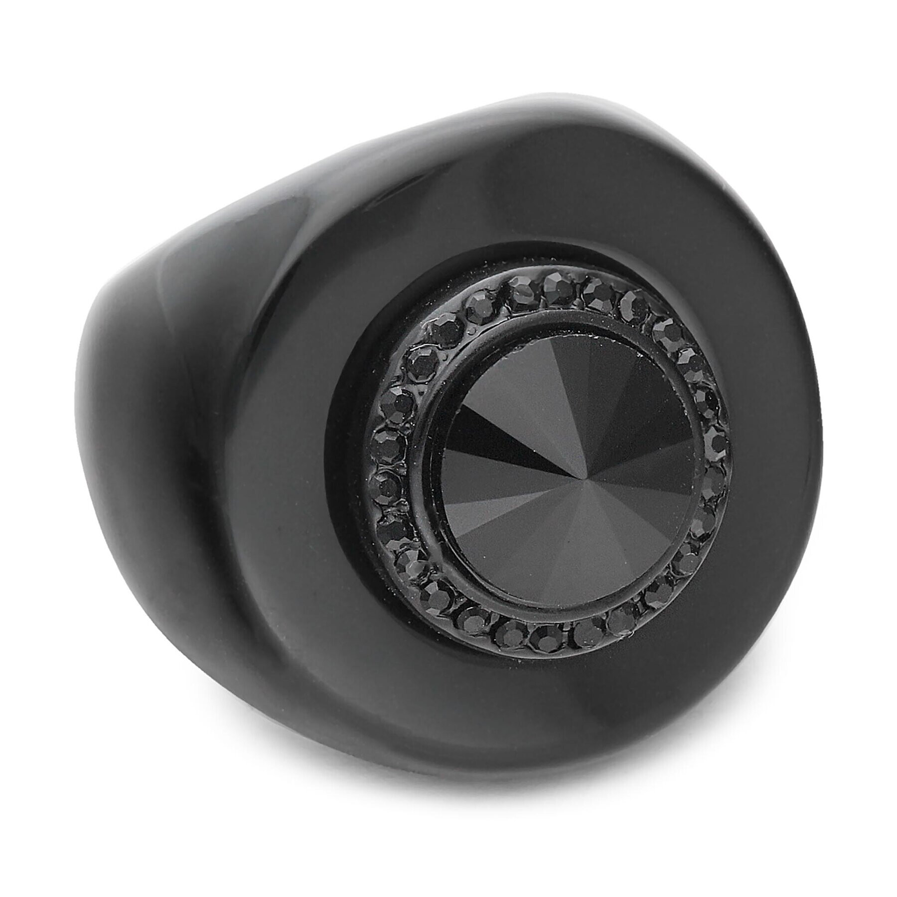 Kurt Geiger Prsteň Round Resin Ring 8843300429 Čierna - Pepit.sk