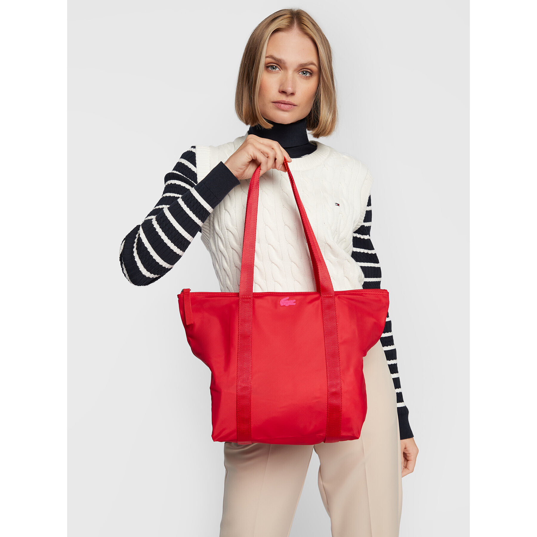 Lacoste Kabelka M Shopping Bag NF3619YA Červená - Pepit.sk