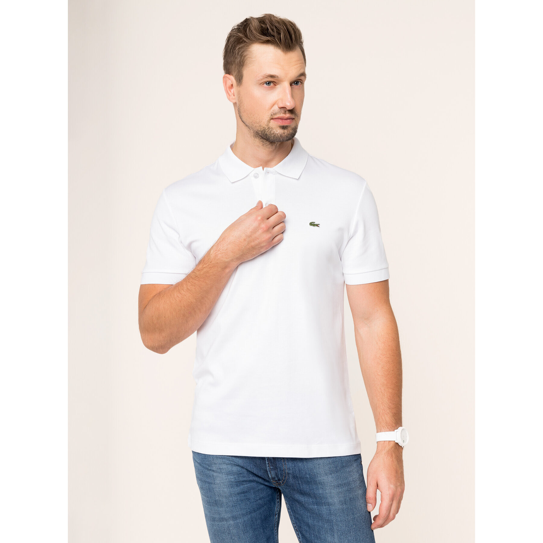 Lacoste Polokošeľa DH2050 Biela Regular Fit - Pepit.sk