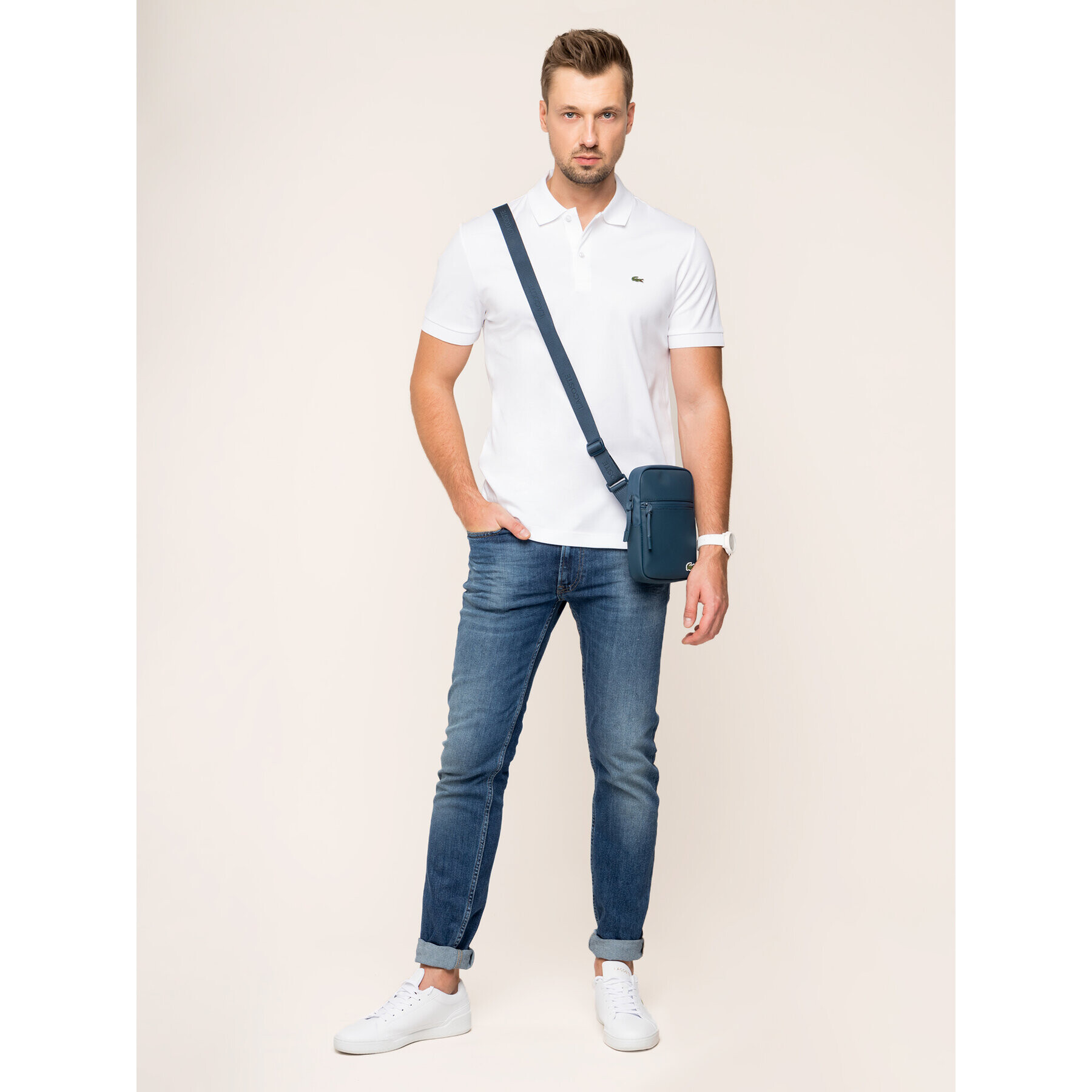 Lacoste Polokošeľa DH2050 Biela Regular Fit - Pepit.sk