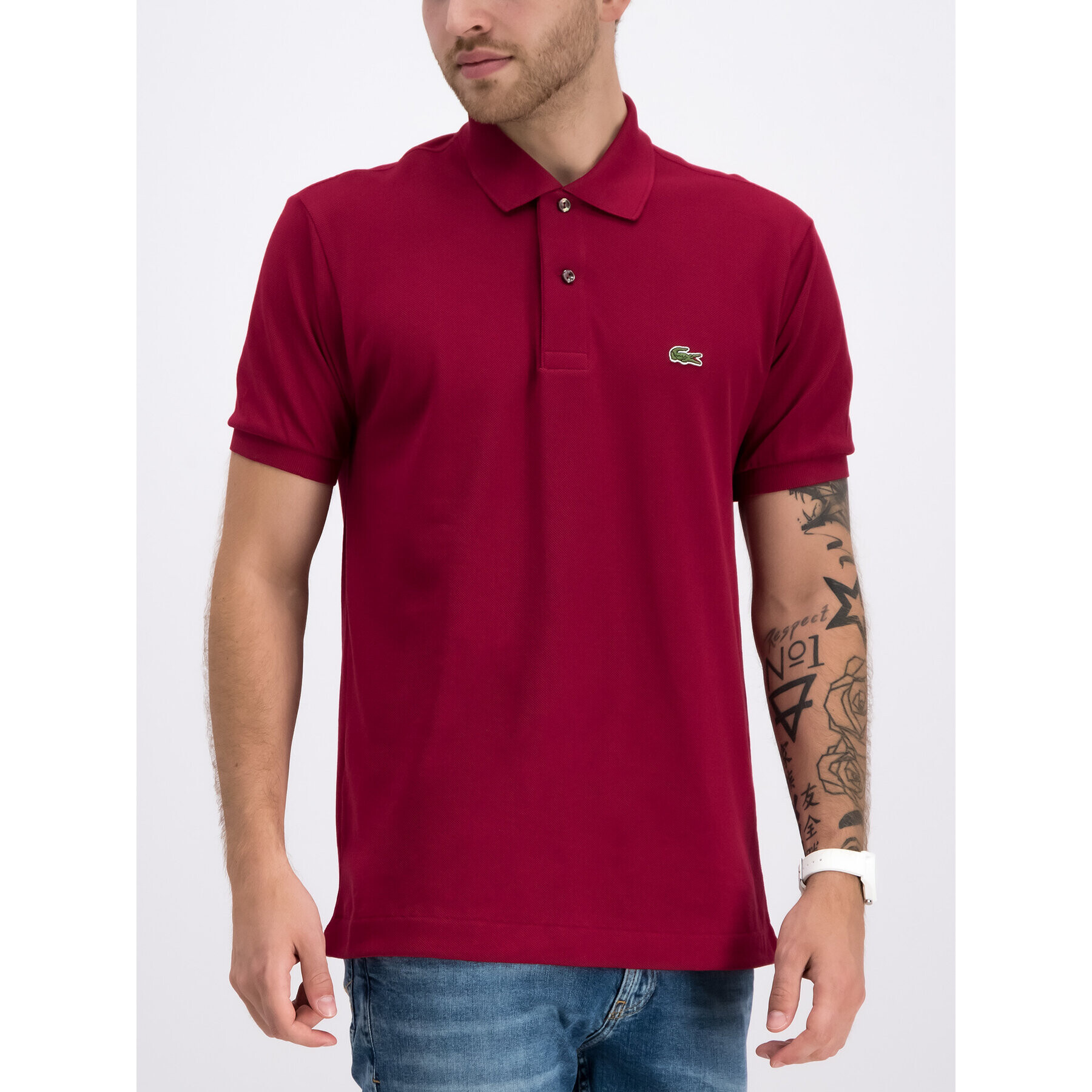 Lacoste Polokošeľa L1212 Bordová Classic Fit - Pepit.sk