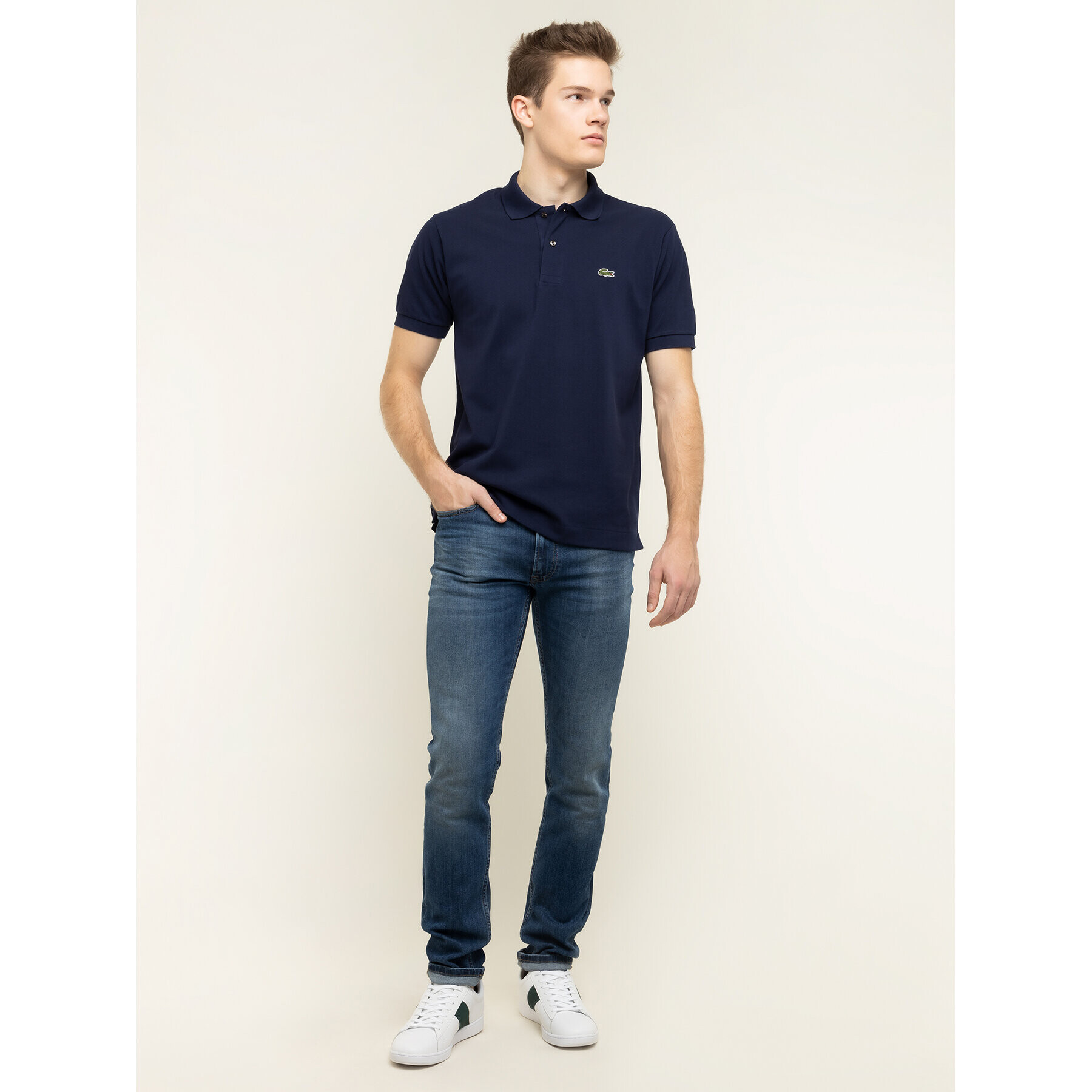 Lacoste Polokošeľa L1212 Tmavomodrá Classic Fit - Pepit.sk