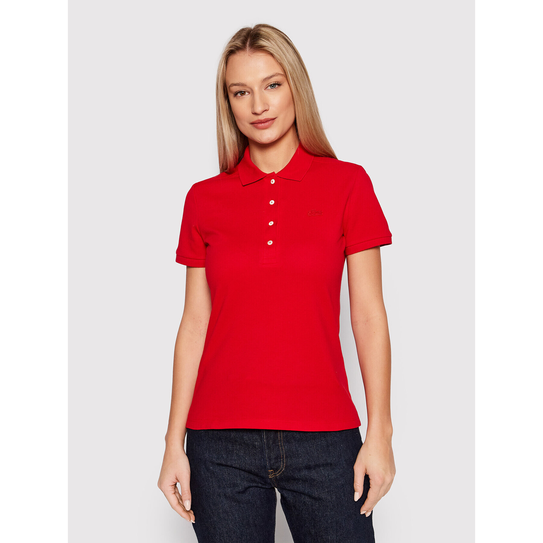 Lacoste Polokošeľa PF5462 Červená Slim Fit - Pepit.sk