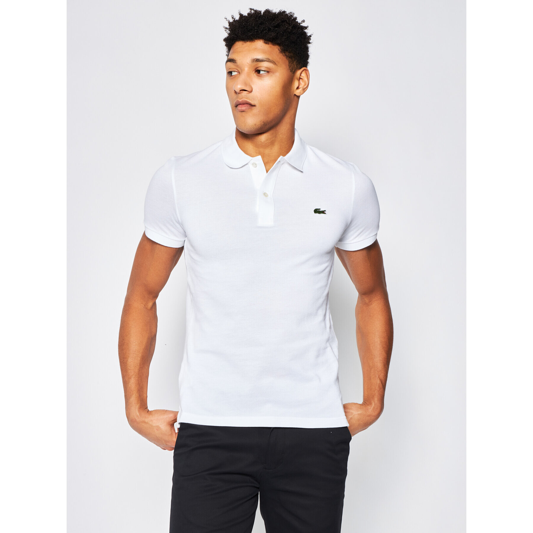 Lacoste Polokošeľa PH4012 Biela Slim Fit - Pepit.sk