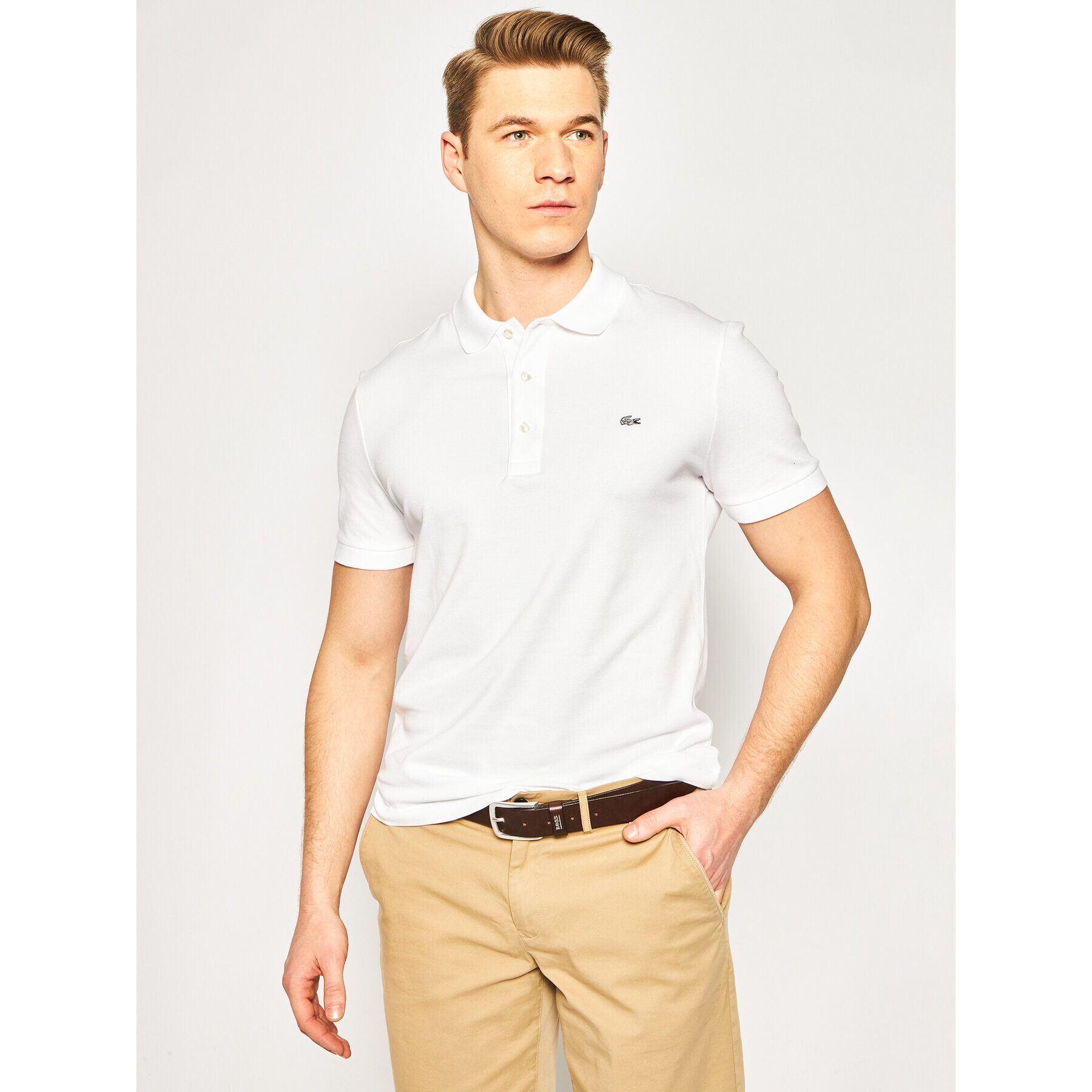 Lacoste Polokošeľa PH4014 Biela Slim Fit - Pepit.sk