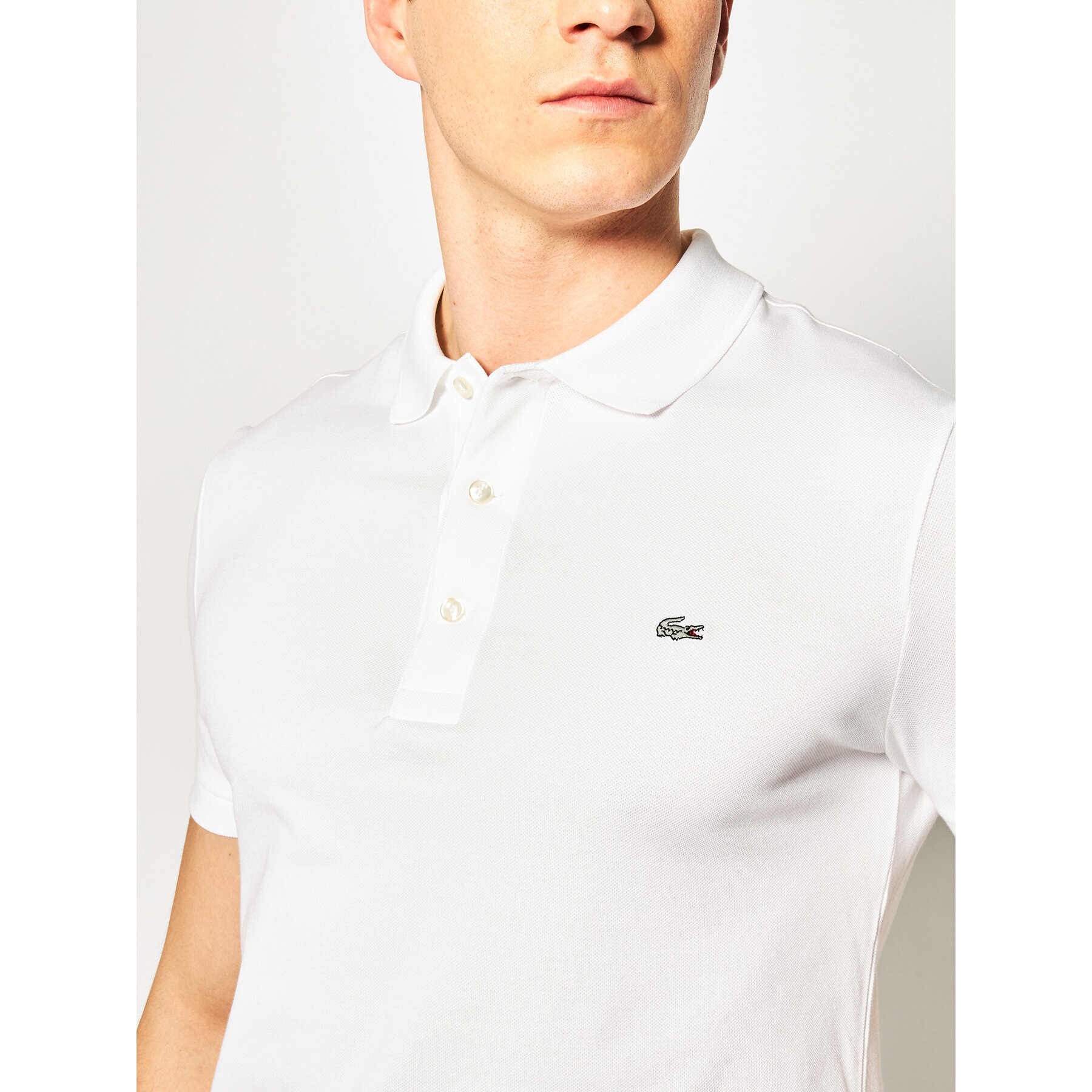 Lacoste Polokošeľa PH4014 Biela Slim Fit - Pepit.sk