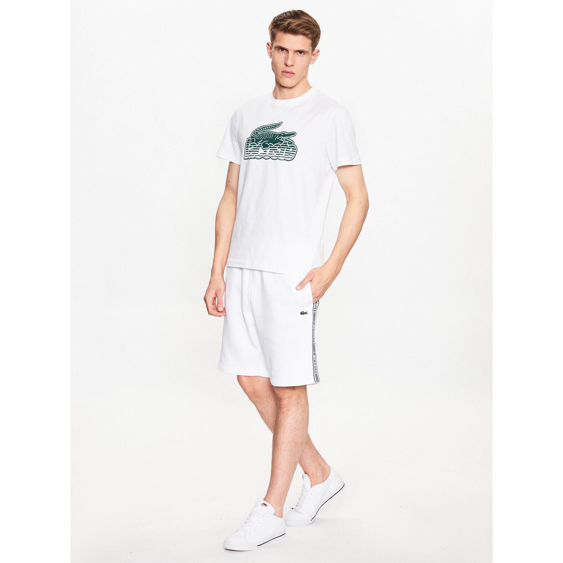 Lacoste Športové kraťasy GH5074 Biela Regular Fit - Pepit.sk