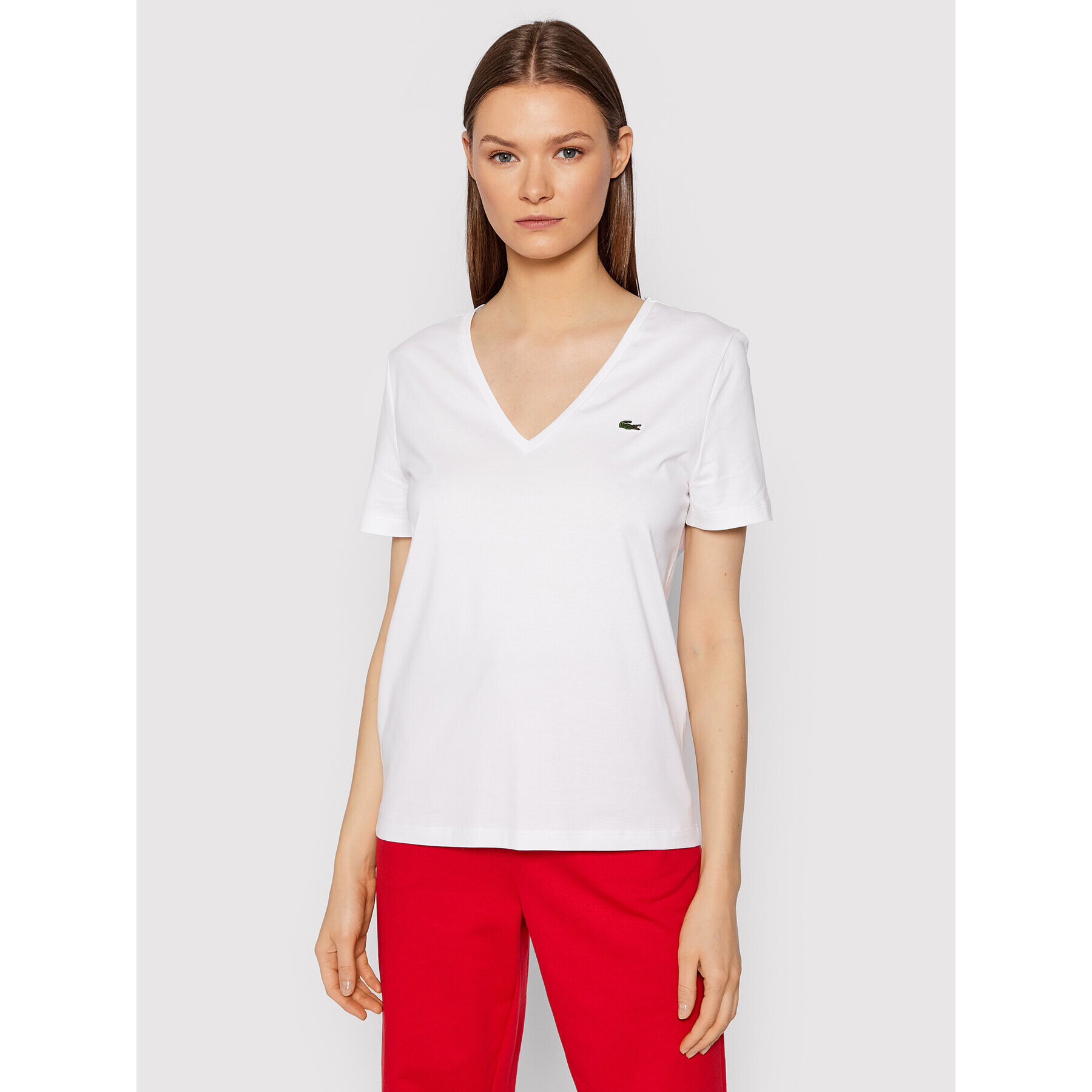 Lacoste Tričko TF8392 Biela Relaxed Fit - Pepit.sk