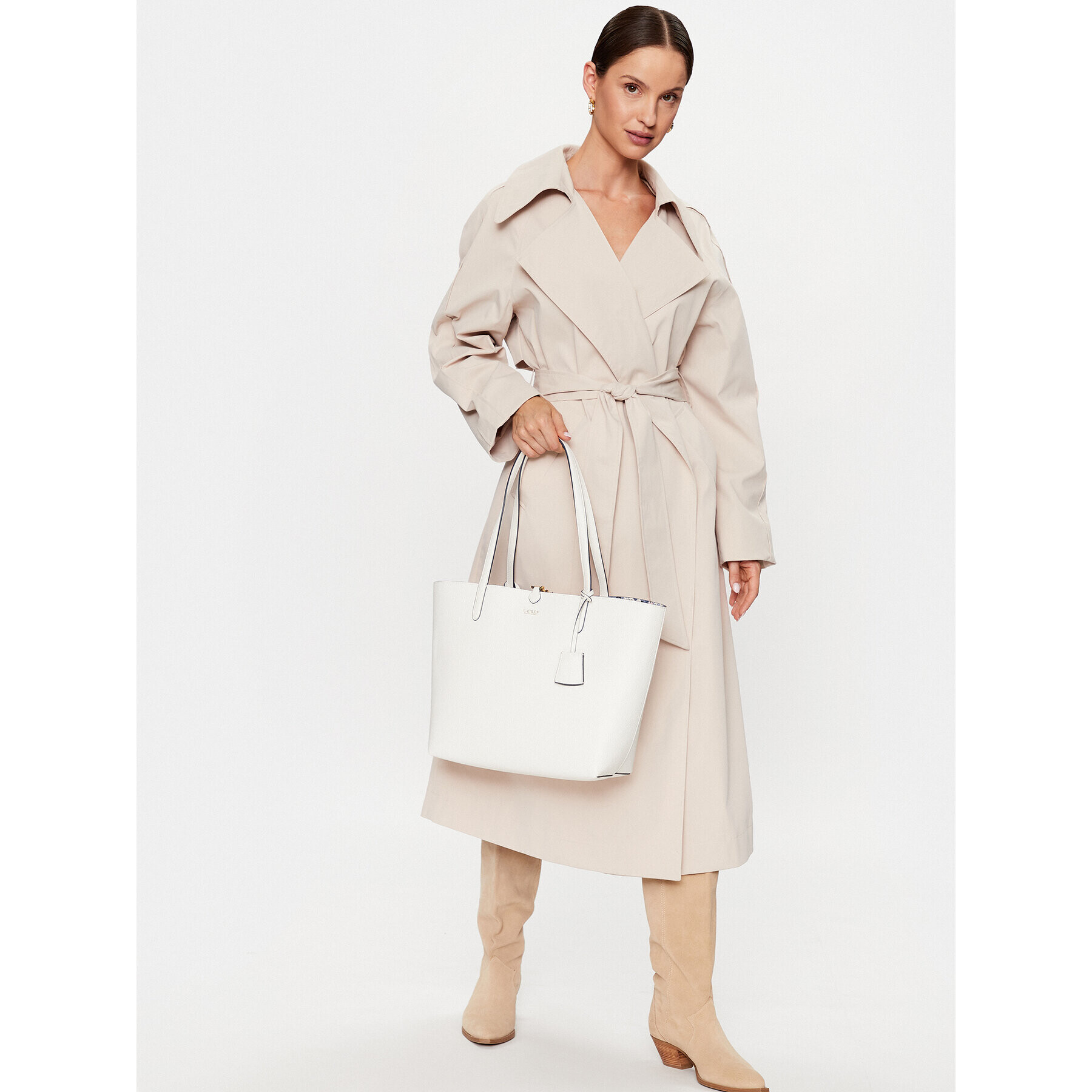 Lauren Ralph Lauren Kabelka Rvrsble Tote 431795329050 Écru - Pepit.sk