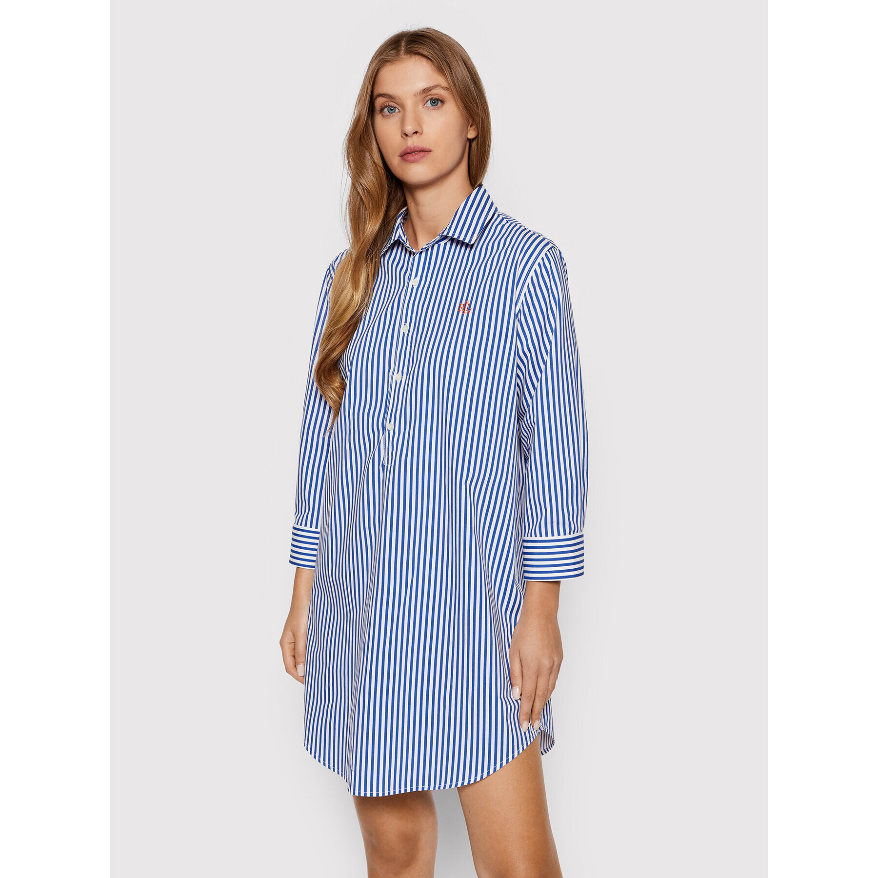 Lauren Ralph Lauren Nočná košeľa ILN62152 Modrá Relaxed Fit - Pepit.sk