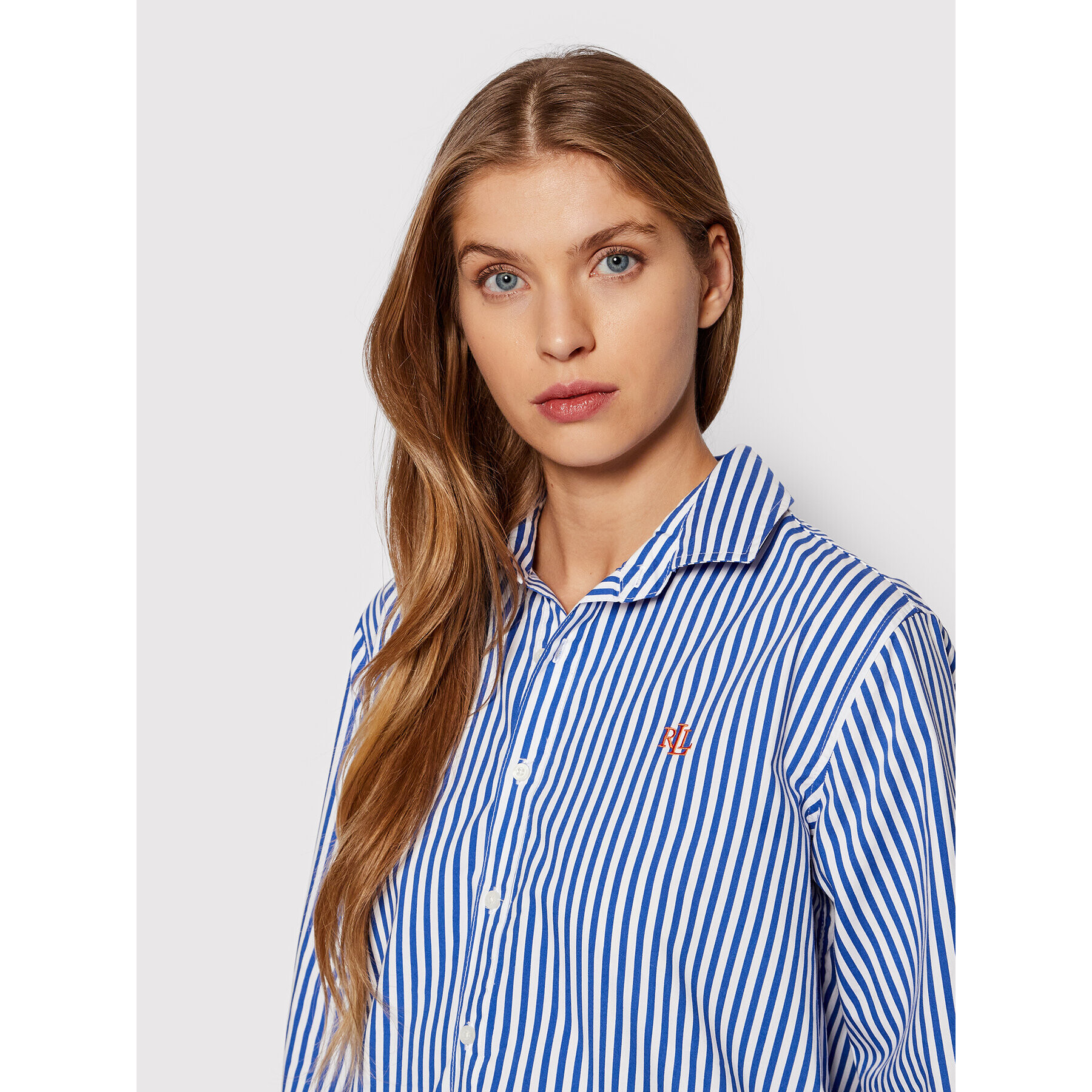 Lauren Ralph Lauren Nočná košeľa ILN62152 Modrá Relaxed Fit - Pepit.sk