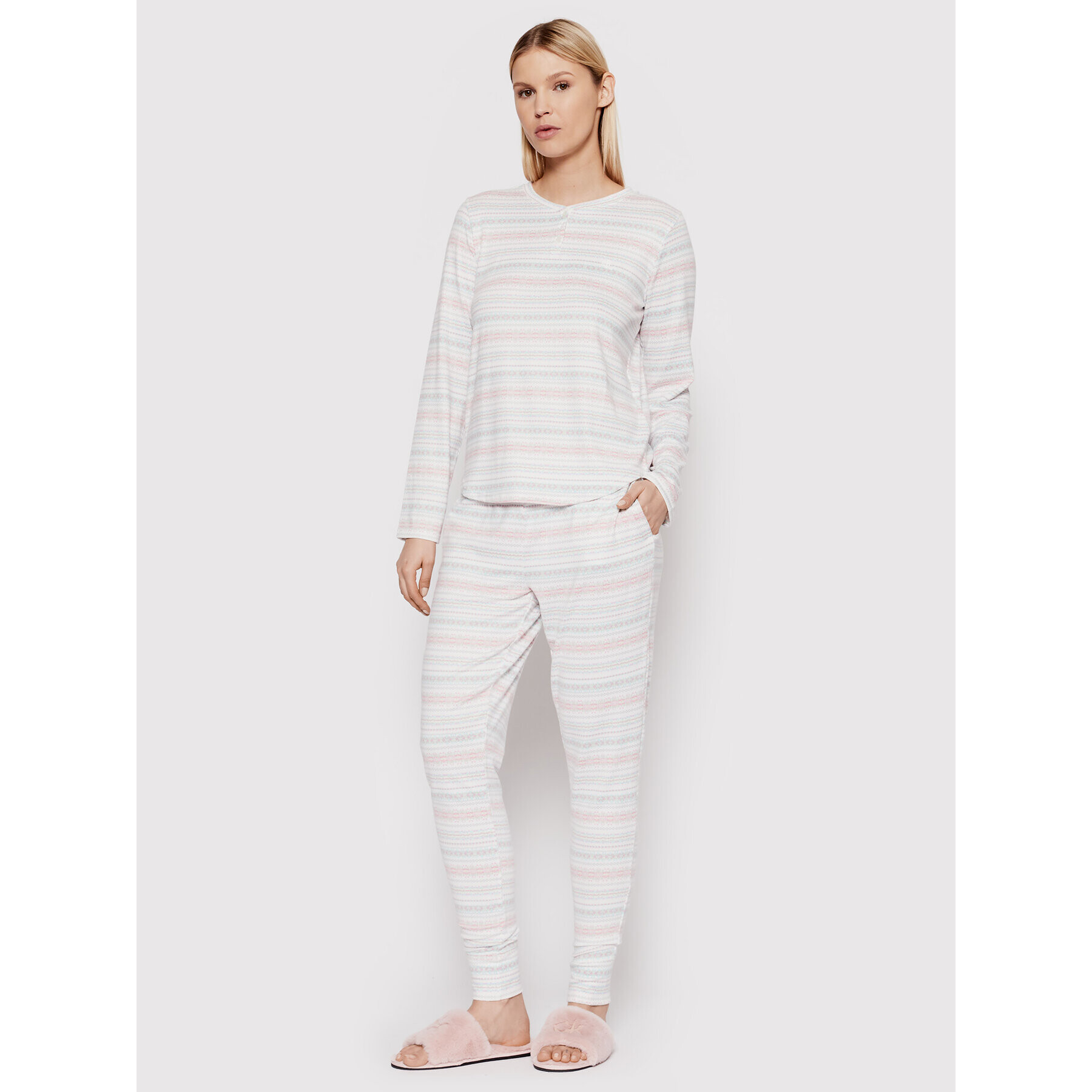 Lauren Ralph Lauren Pyžamo ILN92131 Biela Regular Fit - Pepit.sk