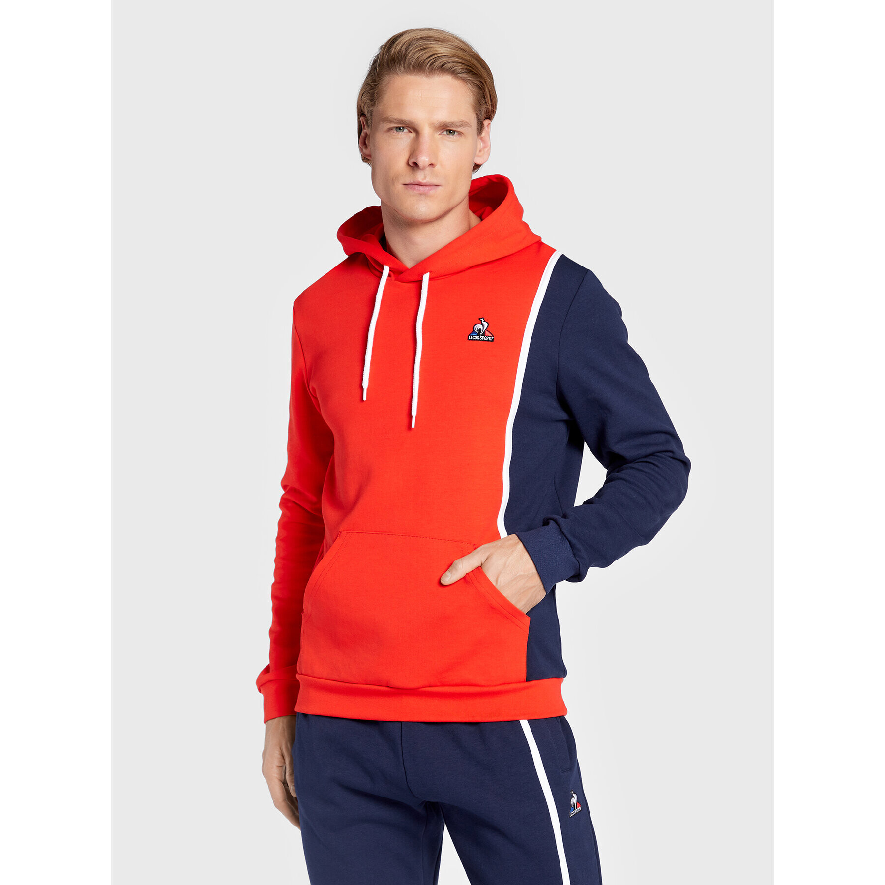 Le Coq Sportif Mikina 2220291 Červená Slim Fit - Pepit.sk