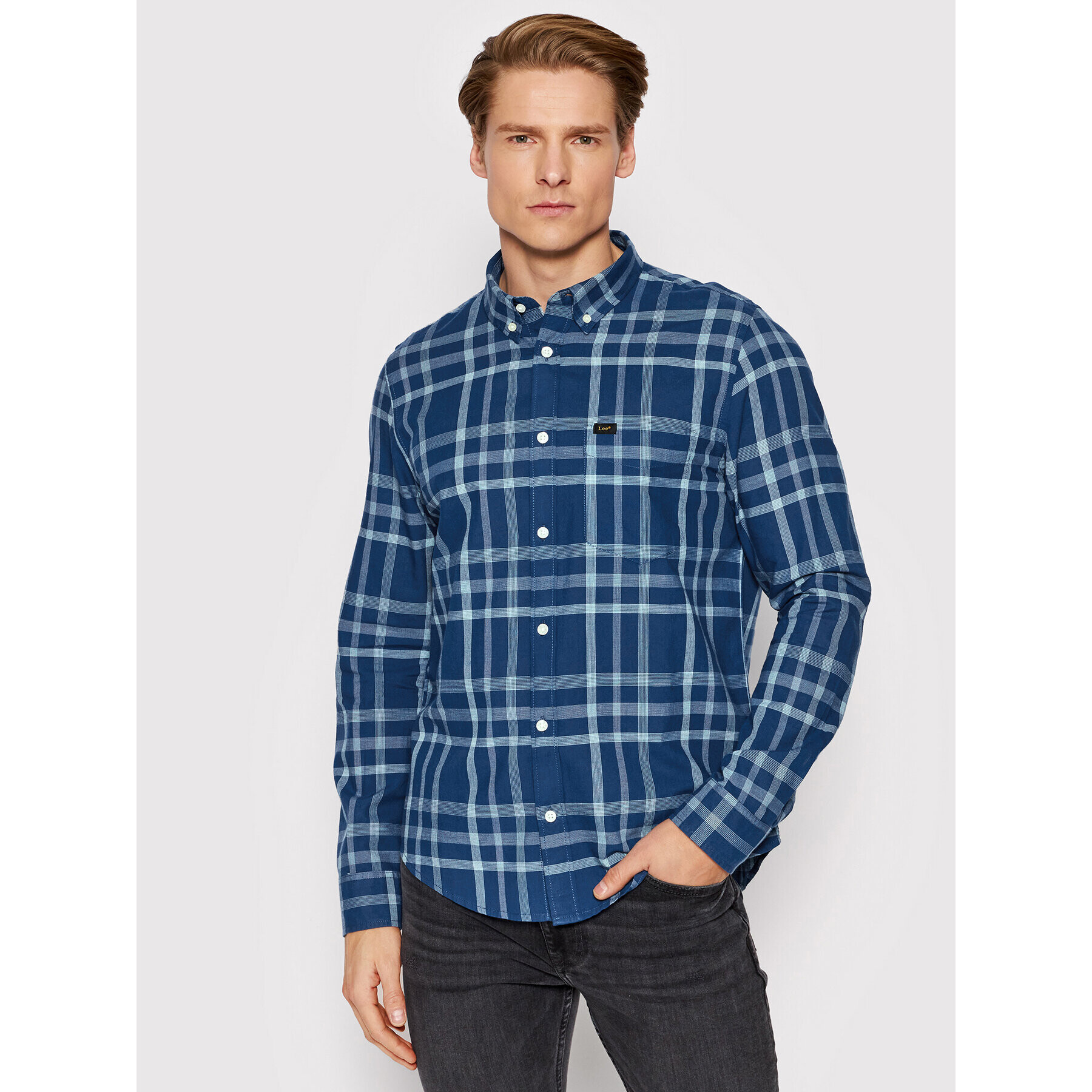 Lee Košeľa Button Down L880OEUD Modrá Regular Fit - Pepit.sk