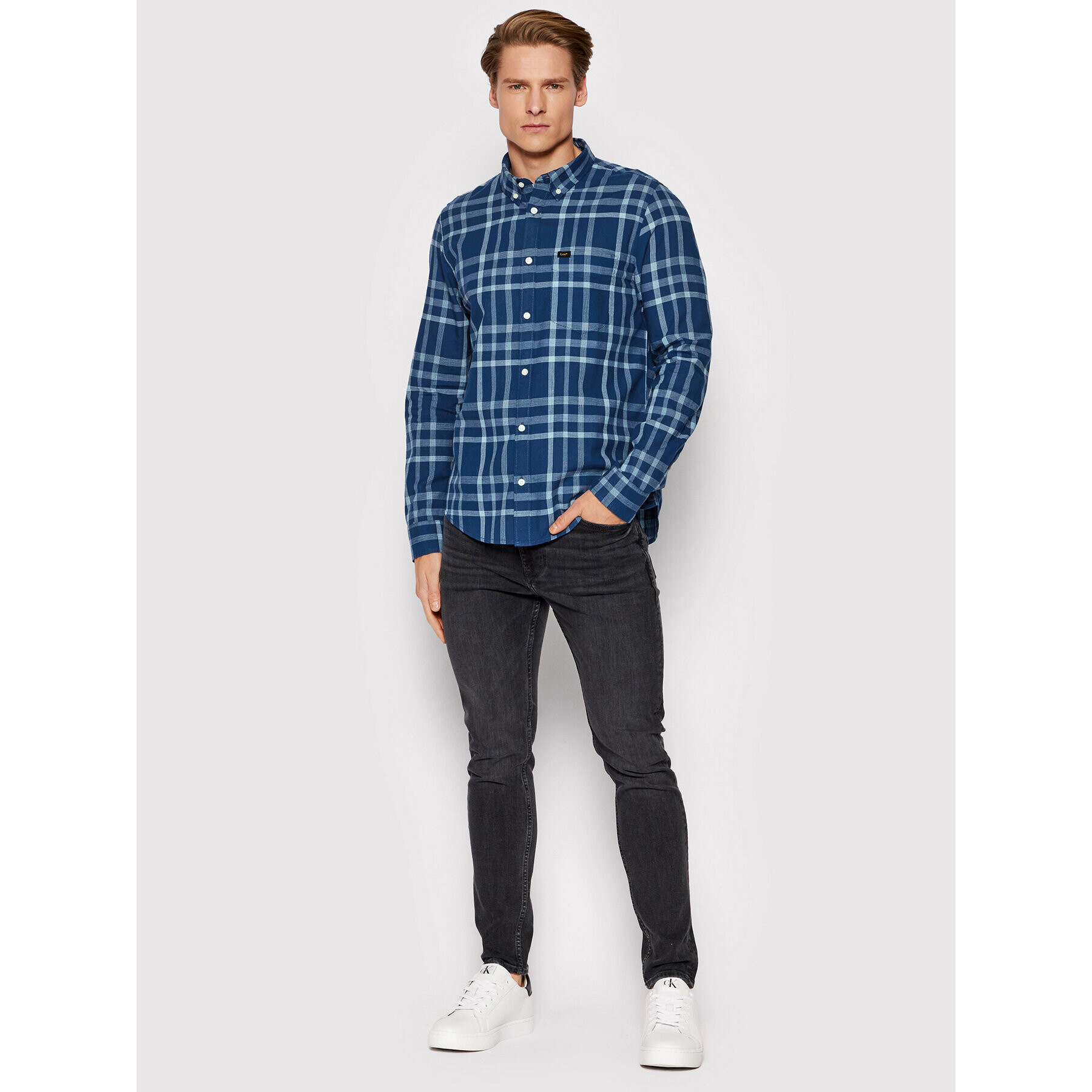 Lee Košeľa Button Down L880OEUD Modrá Regular Fit - Pepit.sk