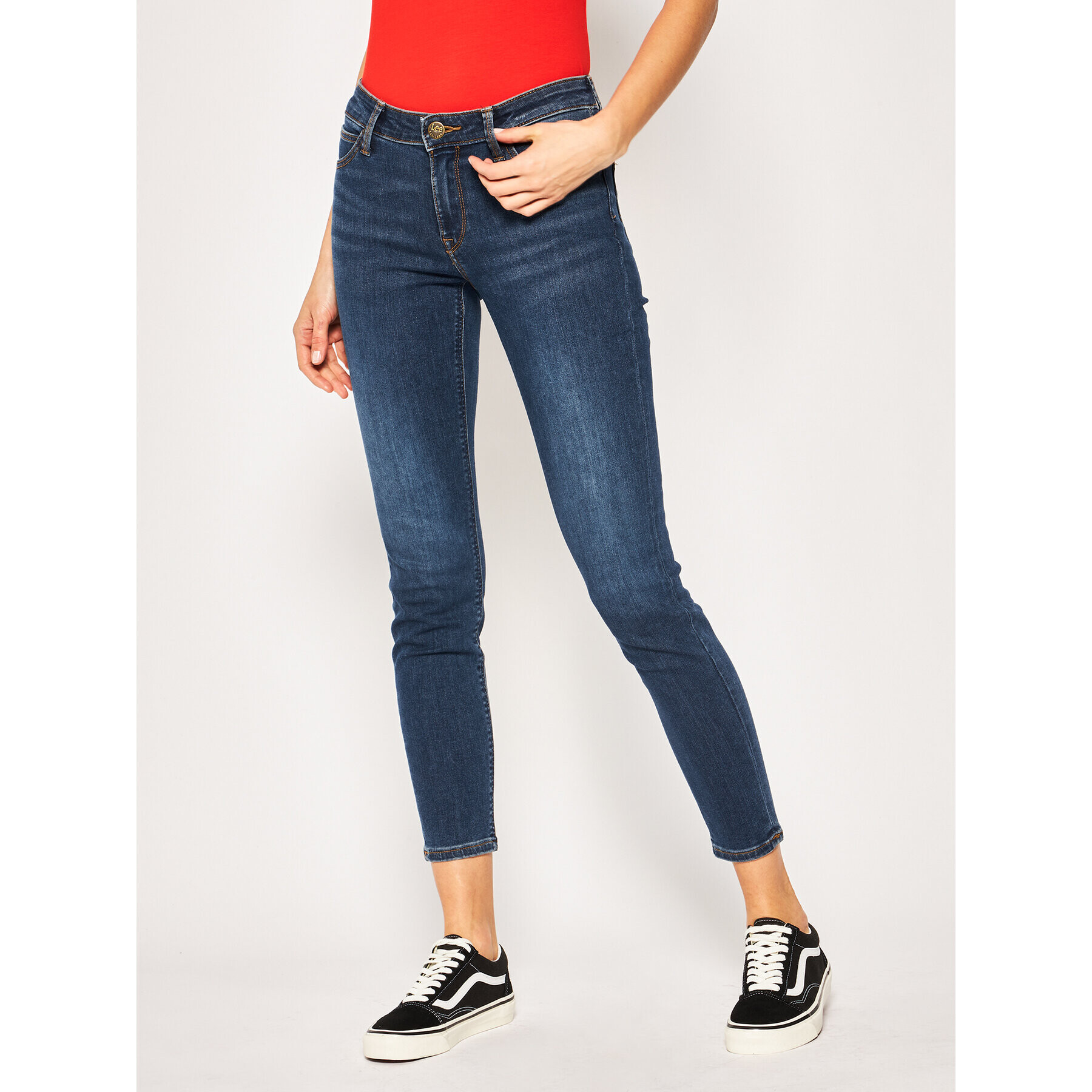 Lee Skinny Fit džínsy Scarlett L526DUIY Tmavomodrá Skinny Fit - Pepit.sk