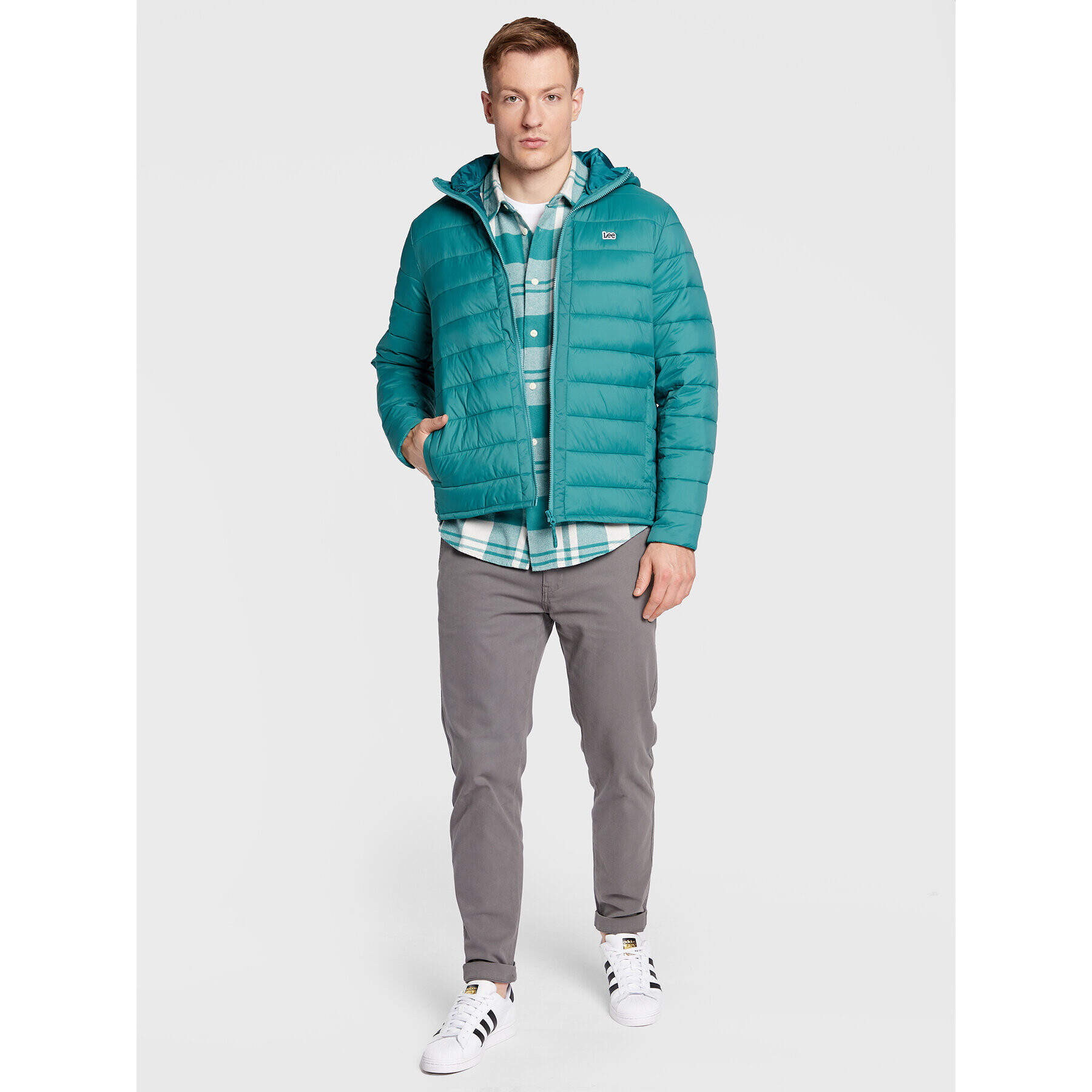 Lee Vatovaná bunda Light Puffer L87HSZDO 112321562 Zelená Regular Fit - Pepit.sk