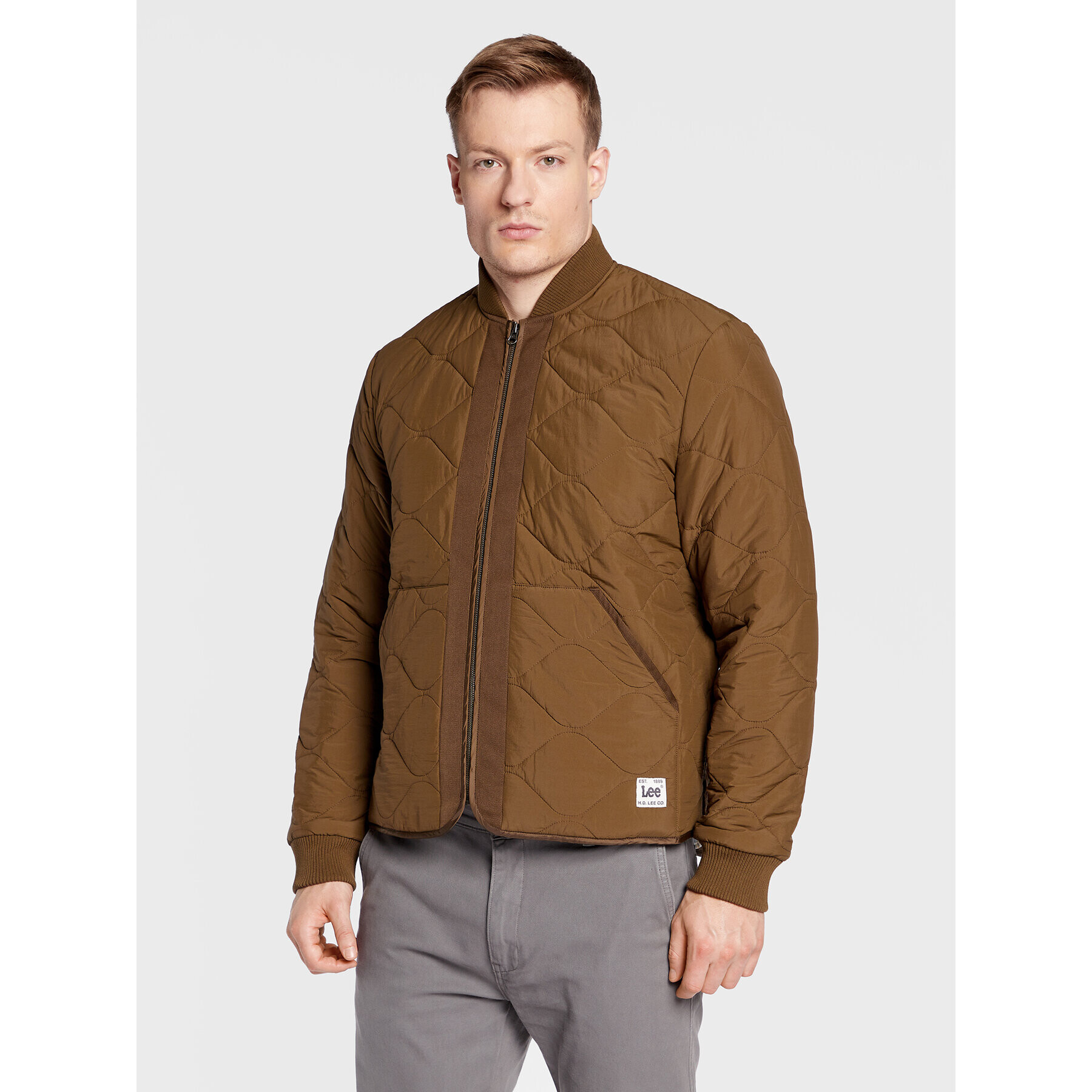 Lee Vatovaná bunda Quilted L87LDA47 112322401 Zelená Regular Fit - Pepit.sk