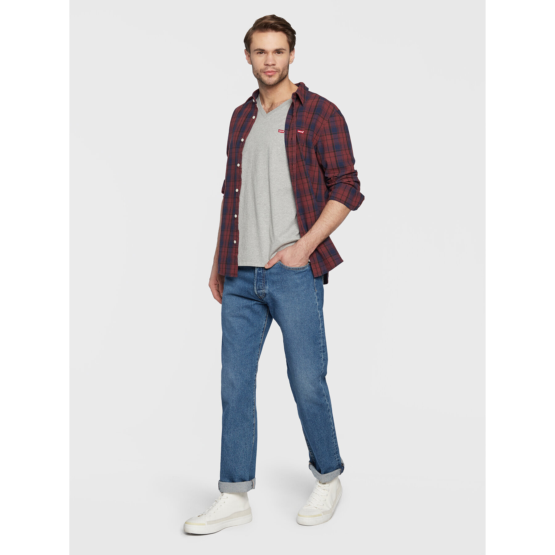 Levi's® Košeľa Battery Housemark 86625-0025 Bordová Slim Fit - Pepit.sk