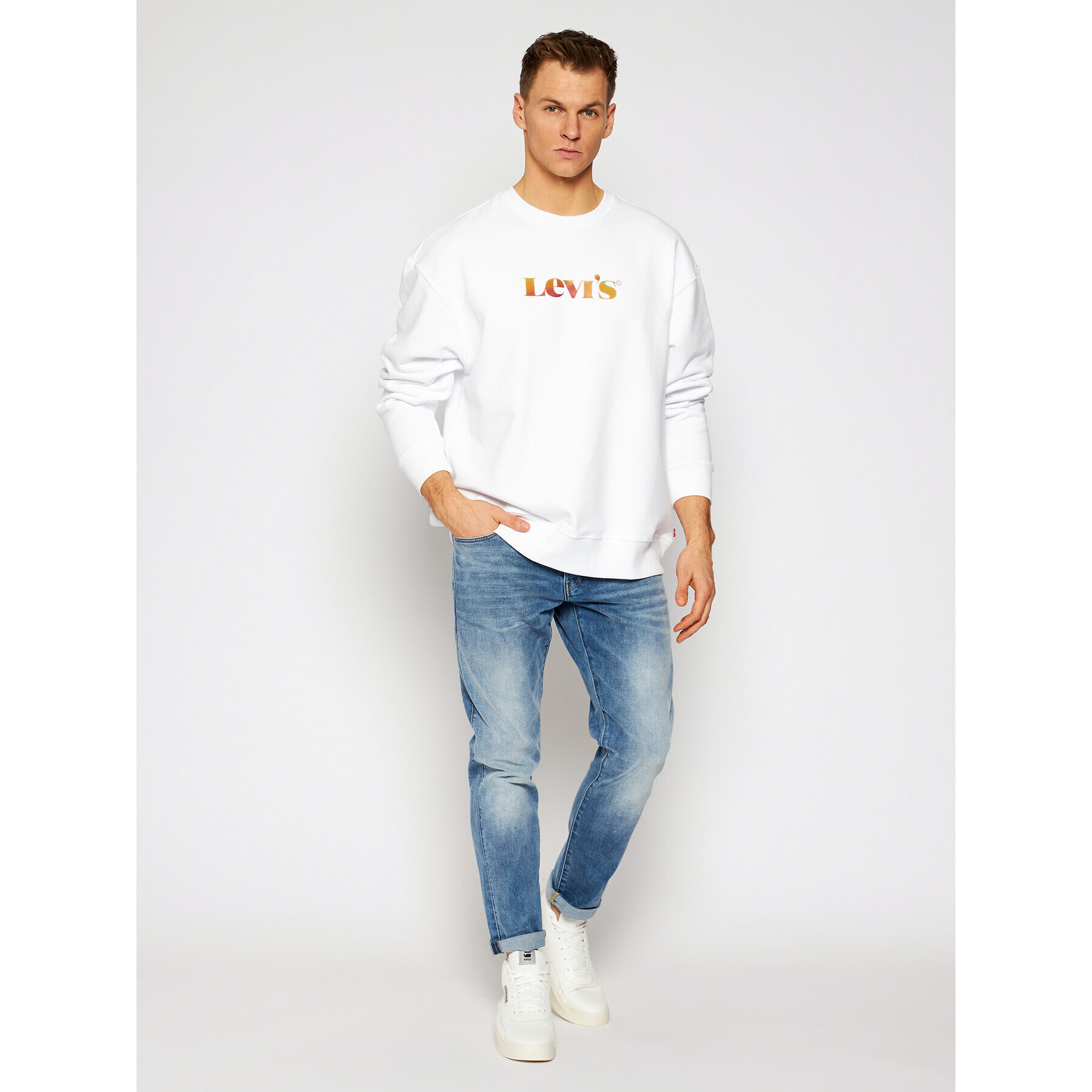 Levi's® Mikina Graphic 38712-0008 Biela Relaxed Fit - Pepit.sk