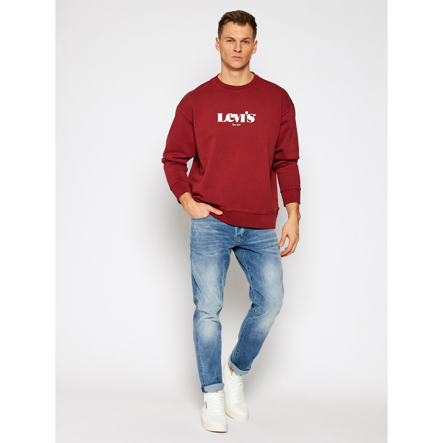 Levi's® Mikina Graphic 38712-0023 Bordová Relaxed Fit - Pepit.sk