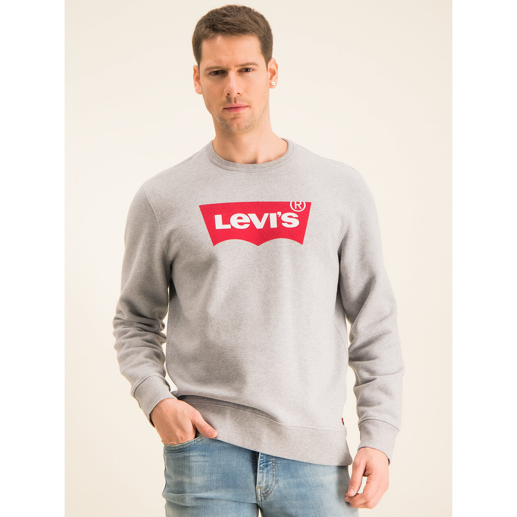 Levi's® Mikina Graphic Crew 17895-0079 Sivá Regular Fit - Pepit.sk