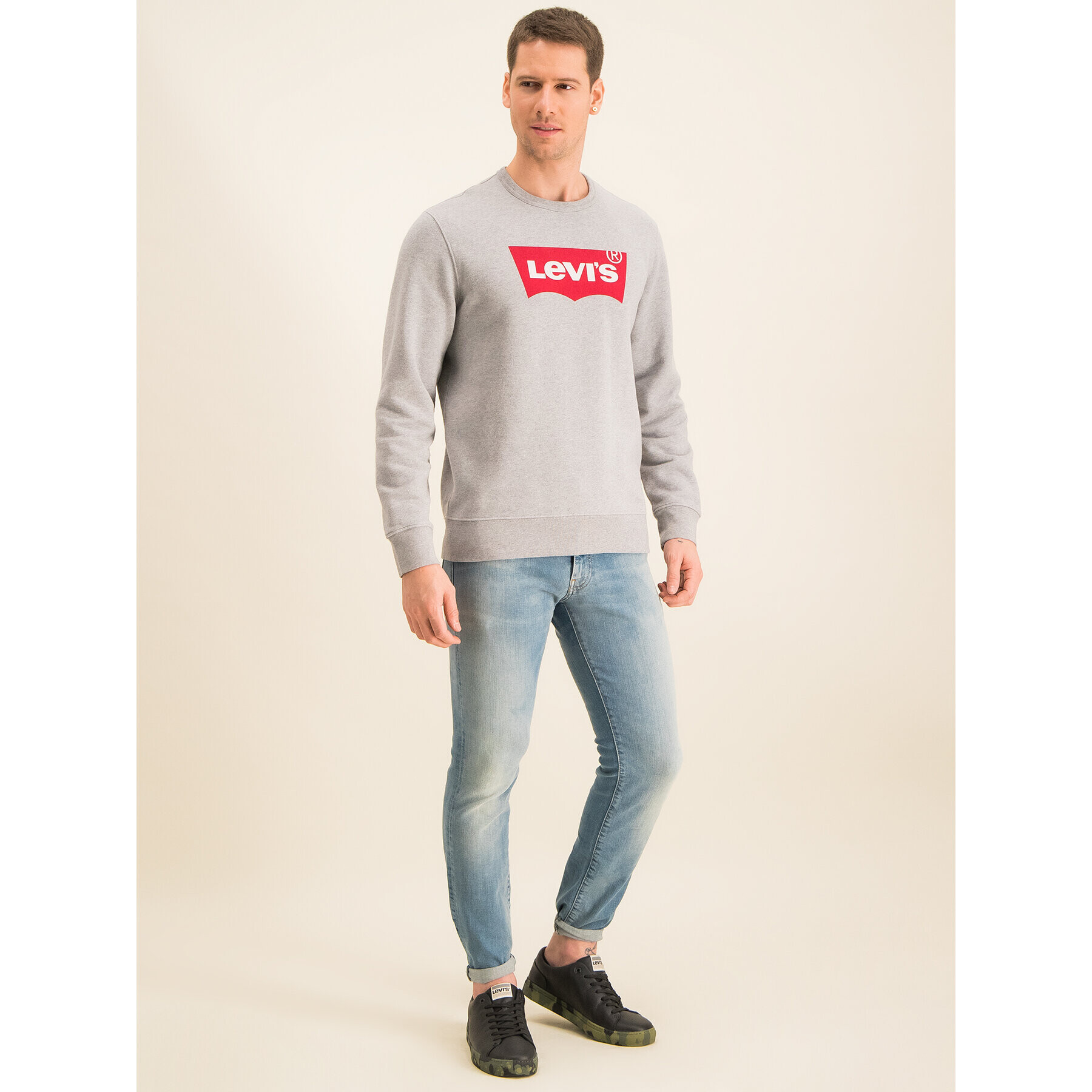 Levi's® Mikina Graphic Crew 17895-0079 Sivá Regular Fit - Pepit.sk