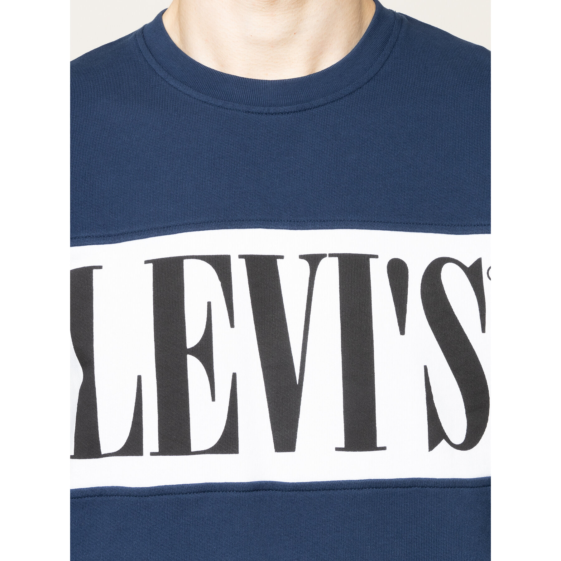 Levi's® Mikina Logo Colorblock Crew 85648-0000 Tmavomodrá Regular Fit - Pepit.sk