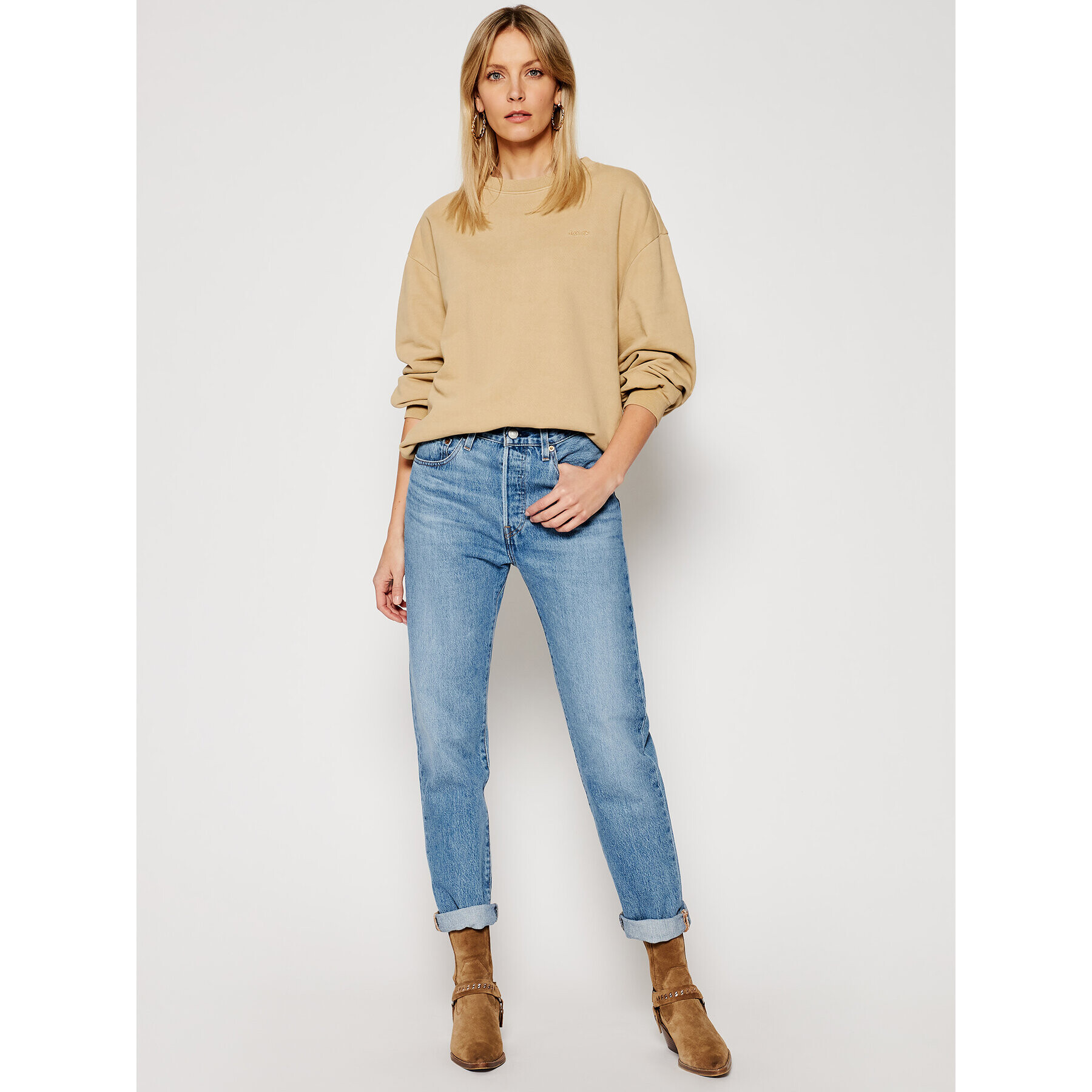 Levi's® Mikina Melrose Slouchy Crew 32951-0002 Hnedá Regular Fit - Pepit.sk