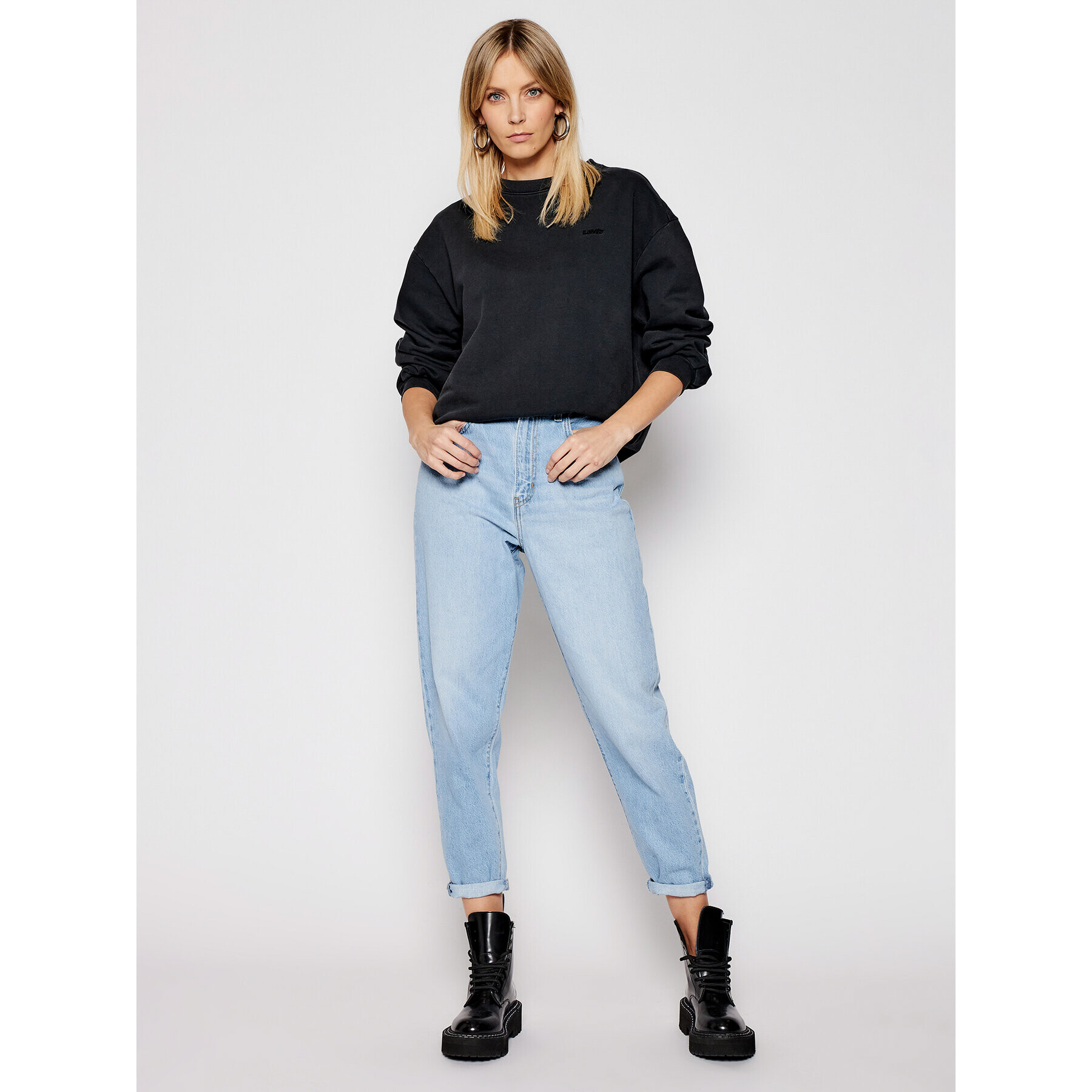 Levi's® Mikina Melrose Slouchy Crew 32951-0003 Čierna Regular Fit - Pepit.sk