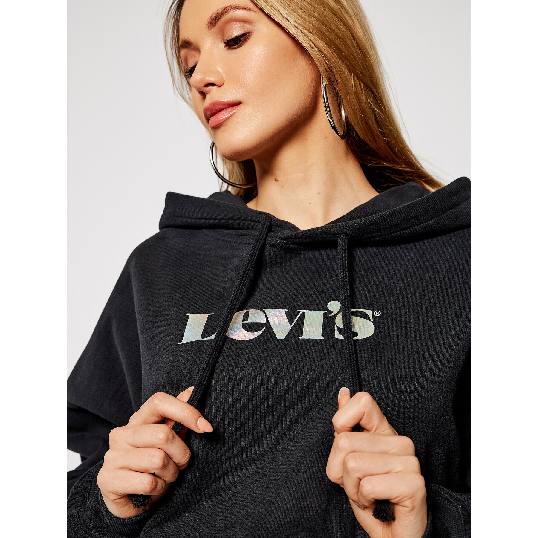 Levi's® Mikina Rider Iridescent Graphic 34400-0012 Čierna Oversize - Pepit.sk